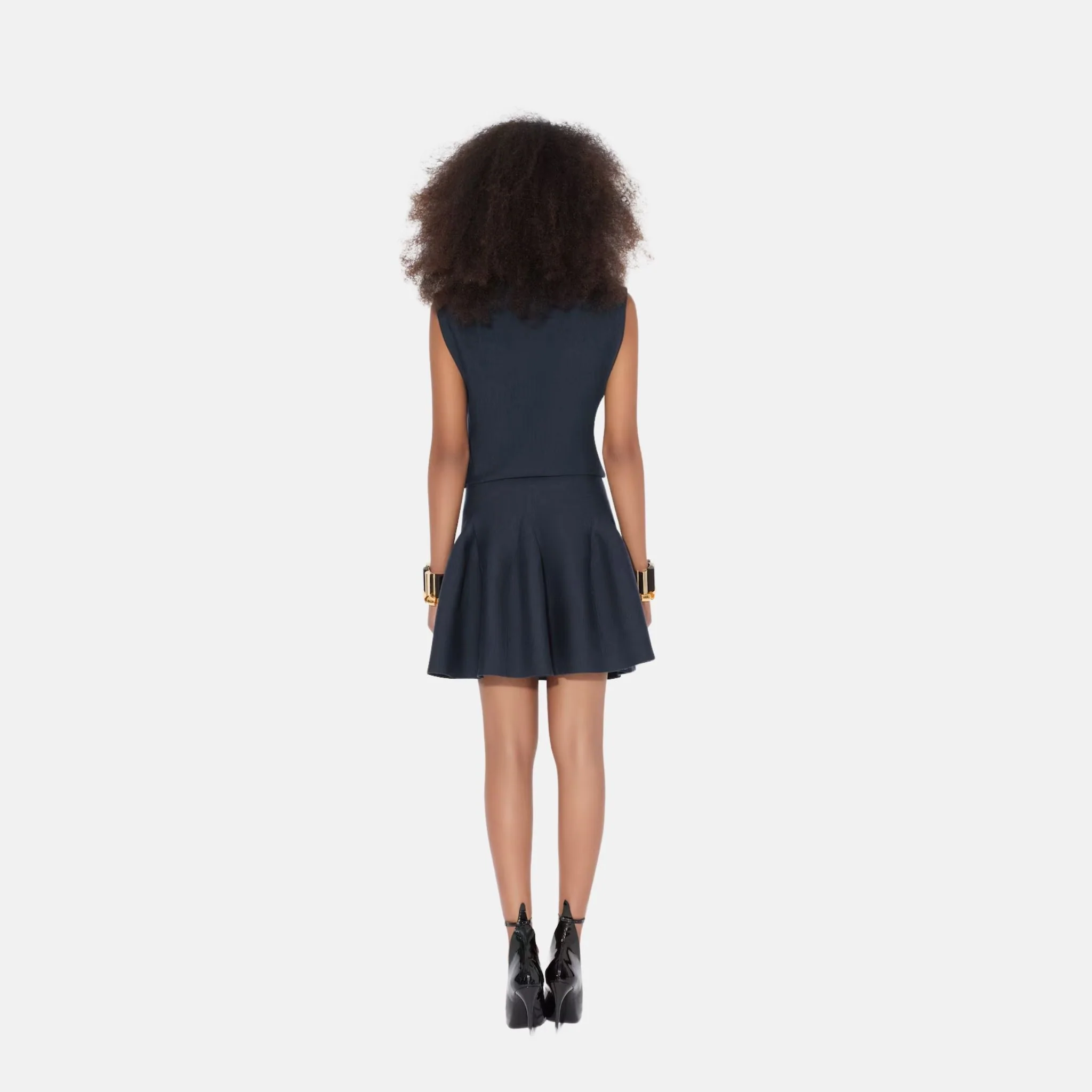 Cap Sleeve Dress In Sculptural Godet Knit - Image 3