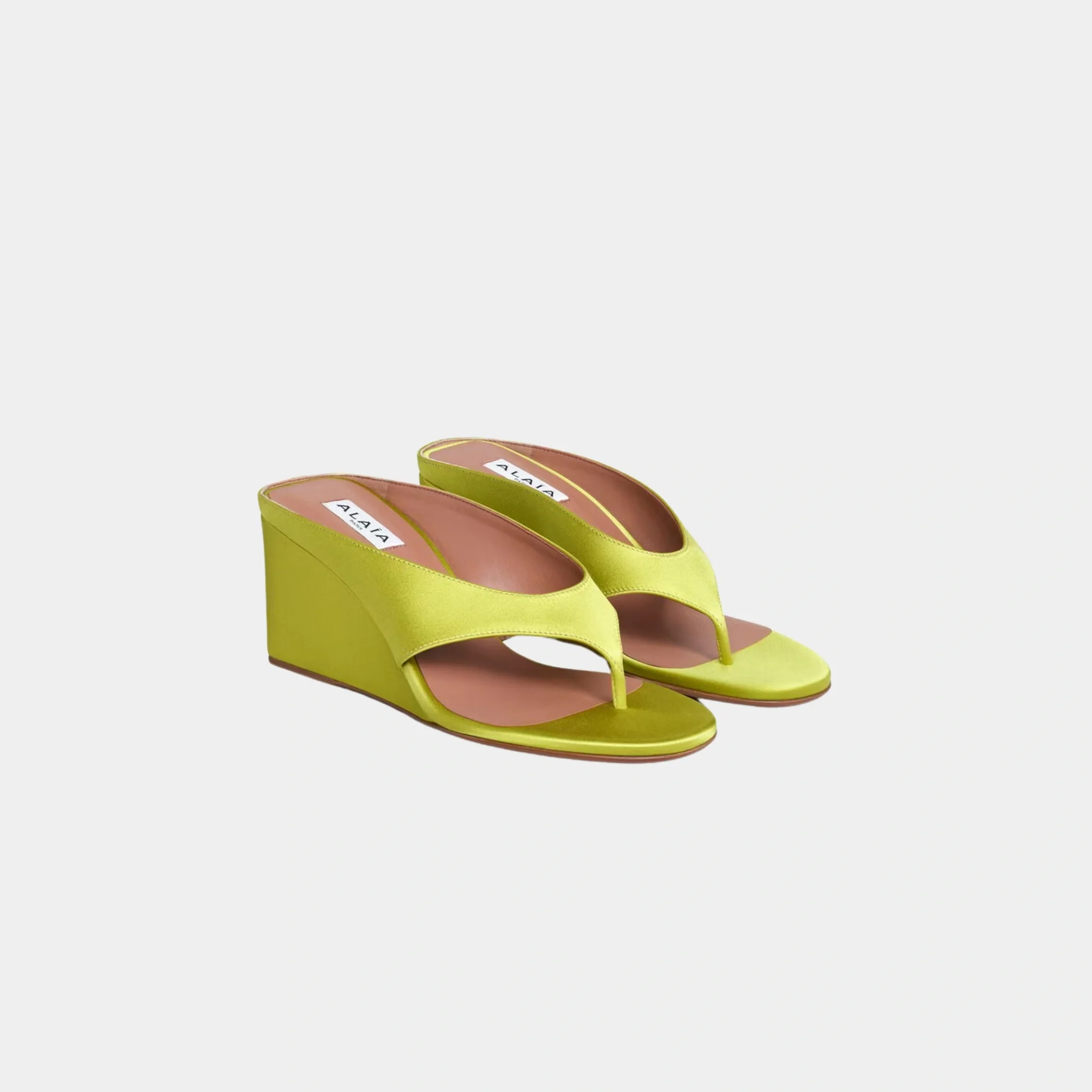 Cube Thong Mules In Satin - Image 2