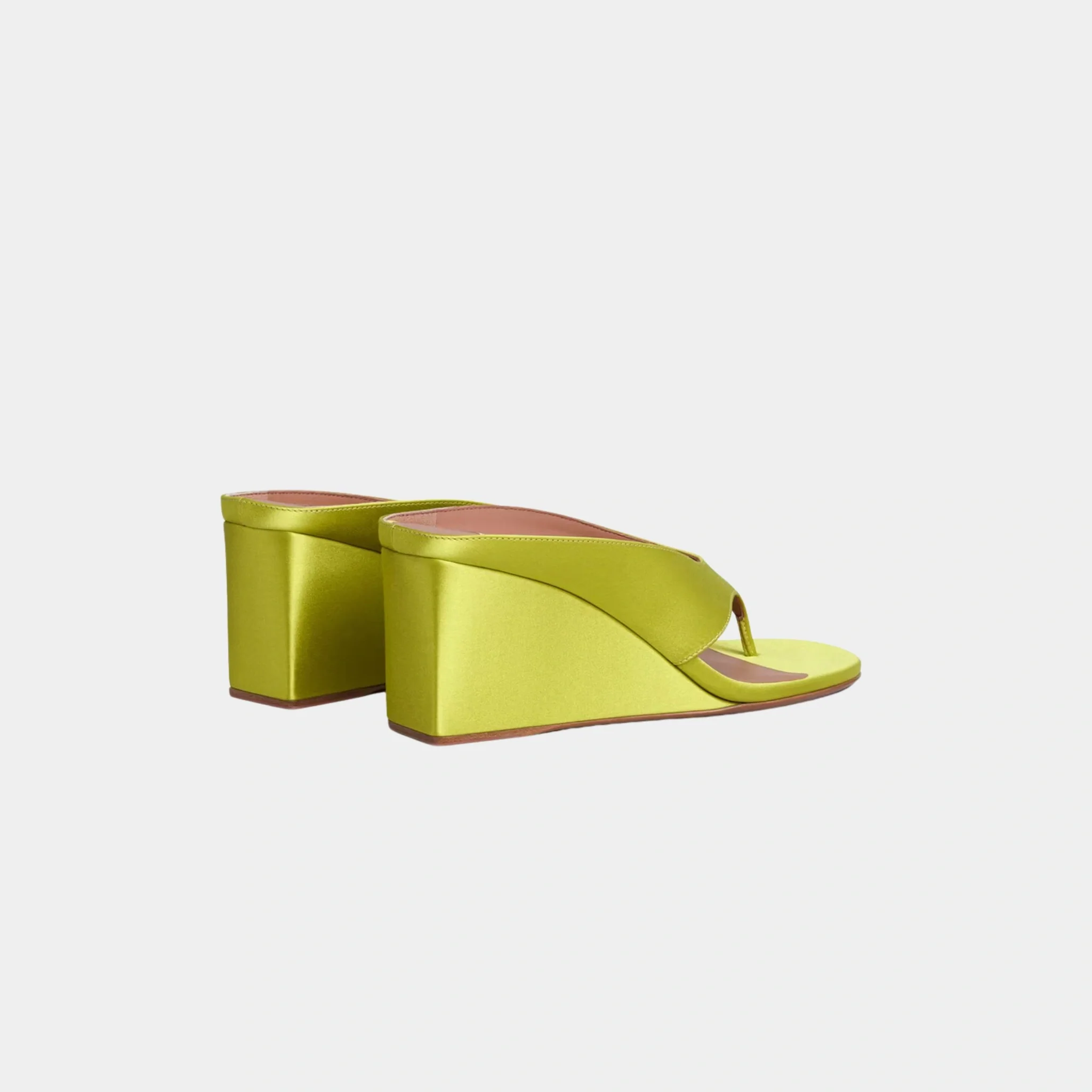 Cube Thong Mules In Satin - Image 3