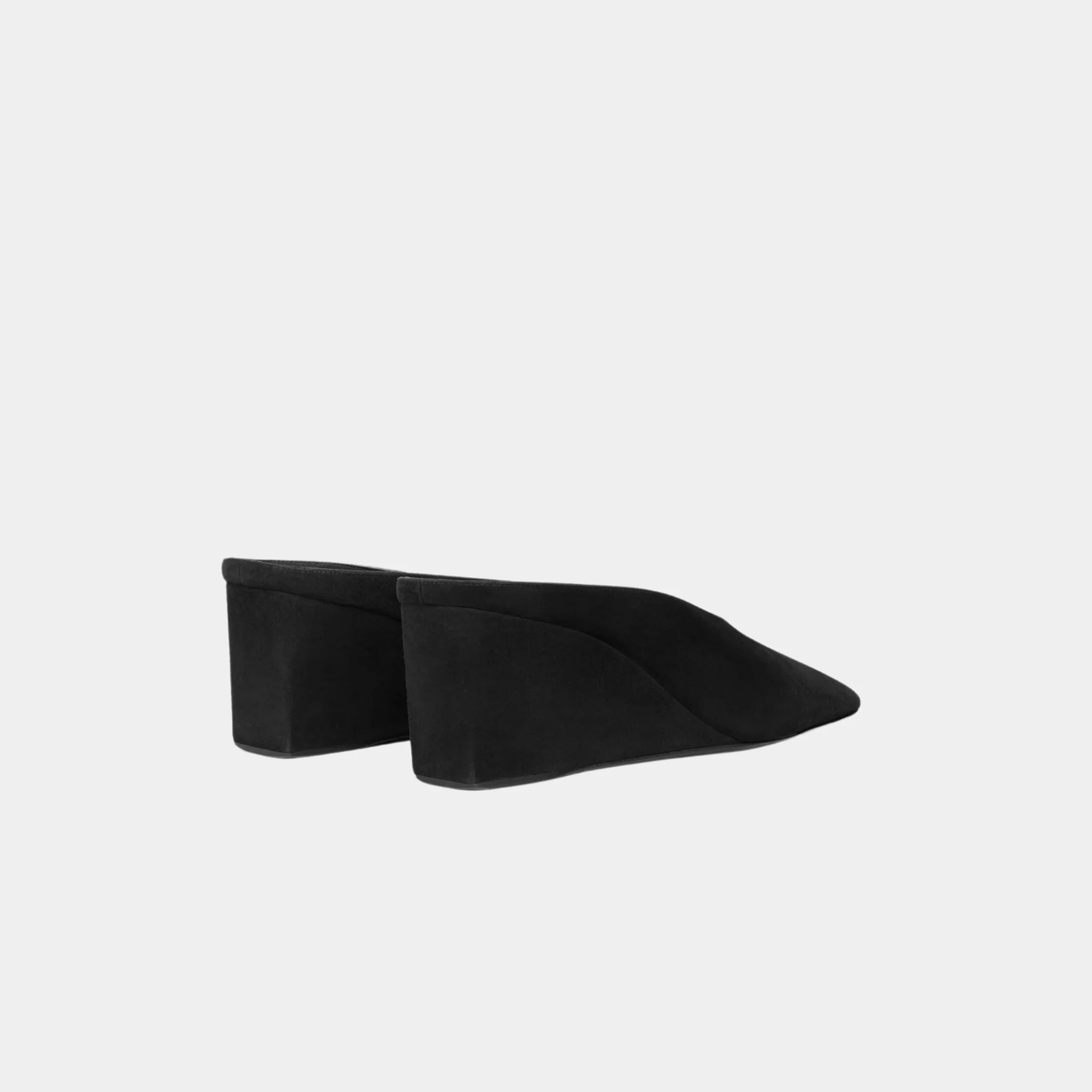 Cube Wedge Mules In Suede Goatskin - Image 3