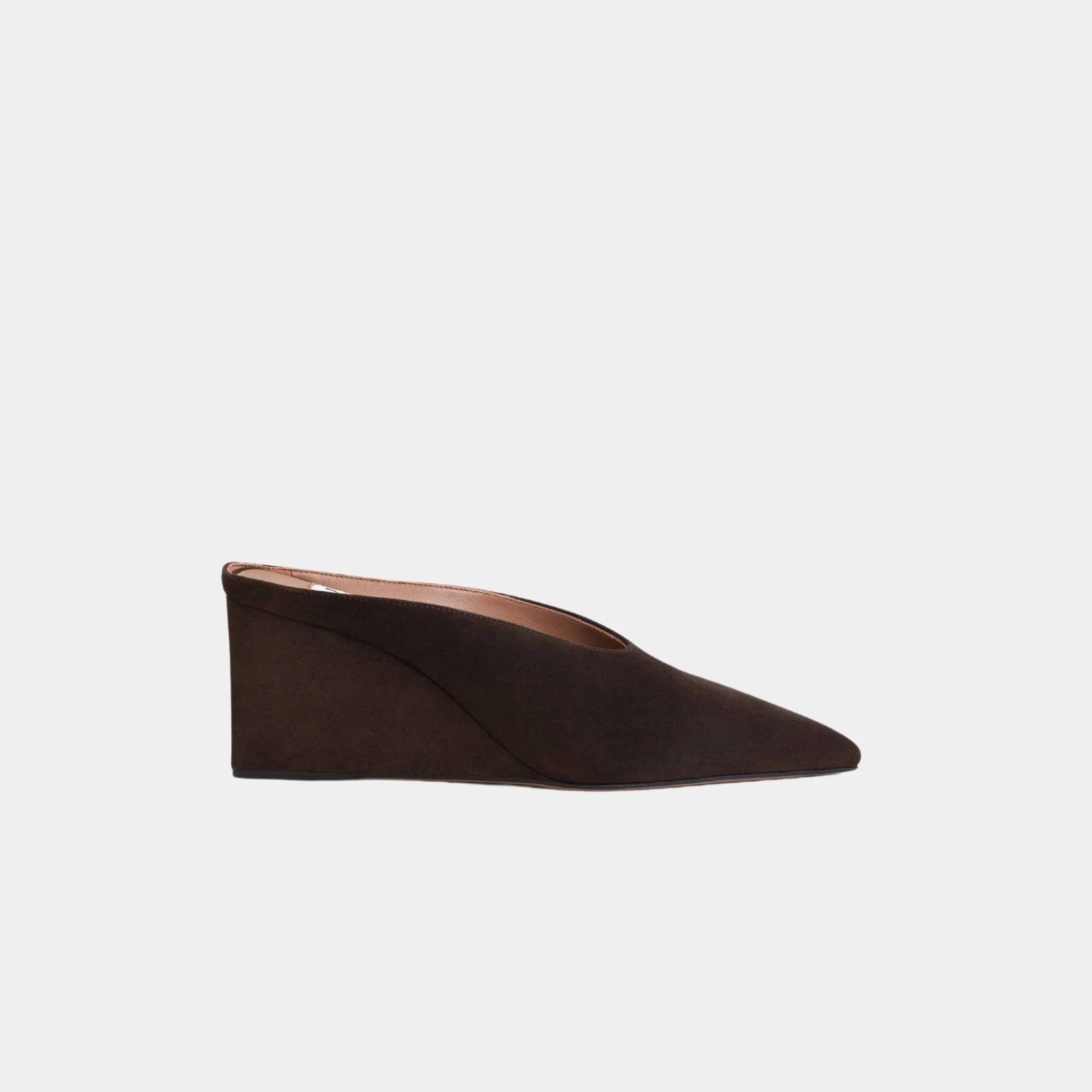 Cube Wedge Mules In Suede Goatskin - Image 4