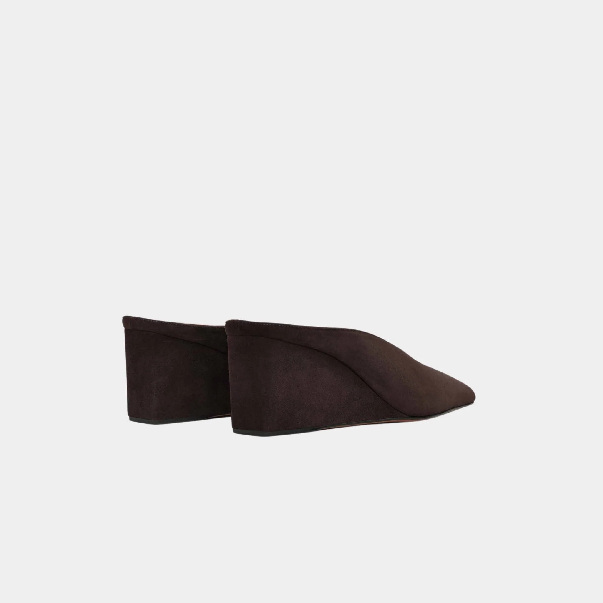 Cube Wedge Mules In Suede Goatskin - Image 6