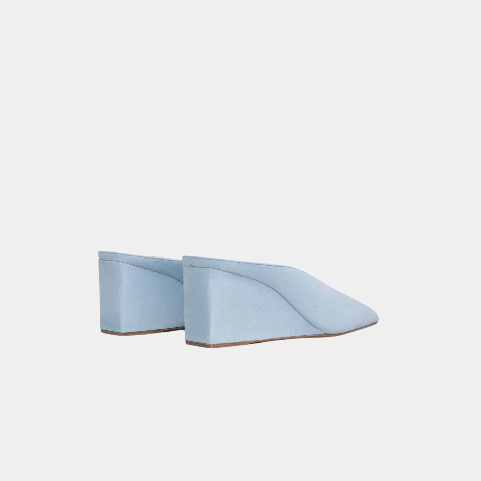 Cube Wedge Mules In Suede Goatskin - Image 9