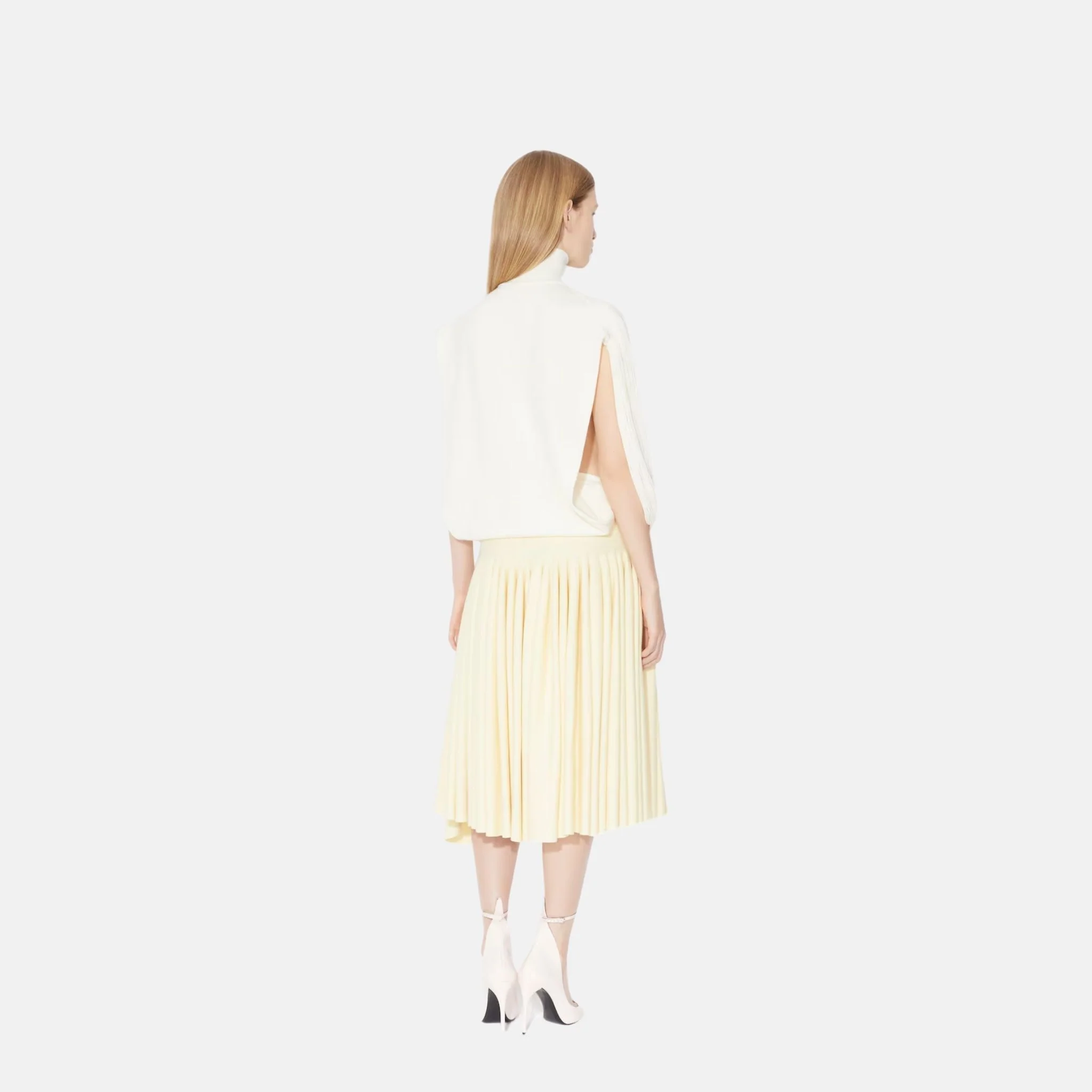 Knitted Fringe Jumper With High Neck - Image 3