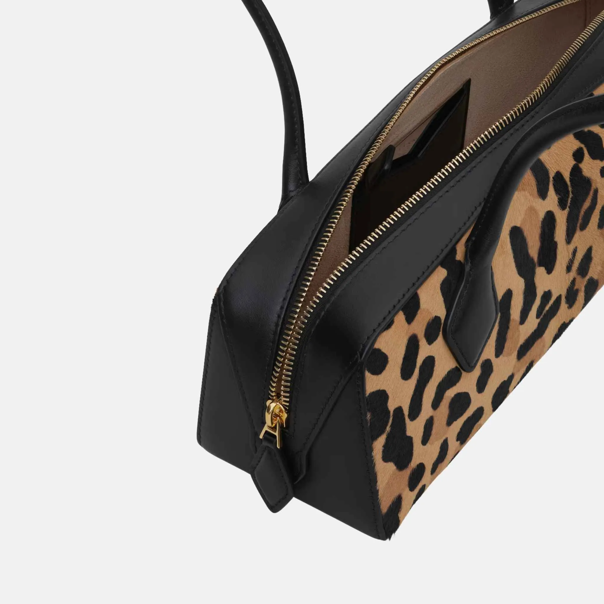 Le Teckel Medium Leopard Pony Leather Bag - Image 2