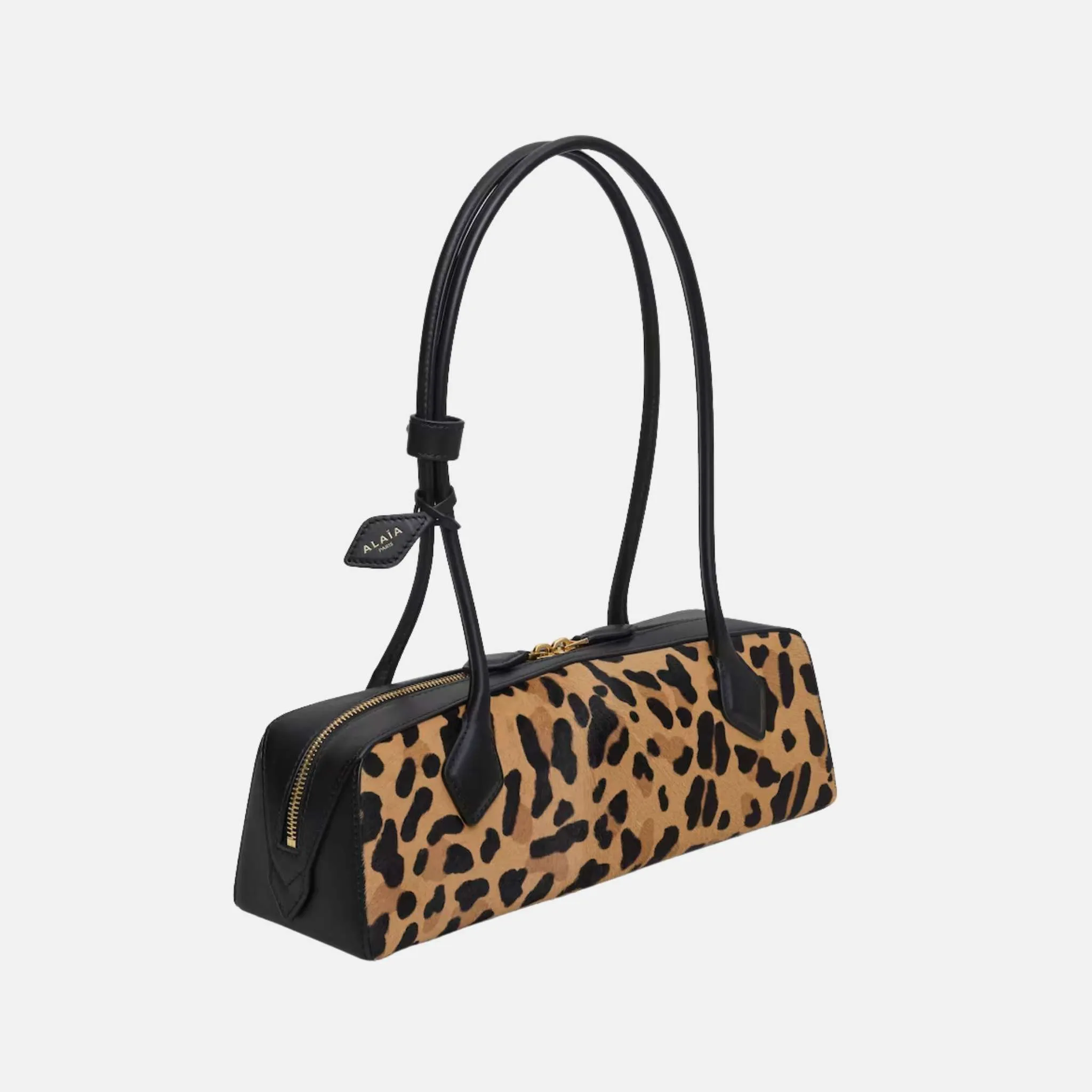 Le Teckel Medium Leopard Pony Leather Bag - Image 3