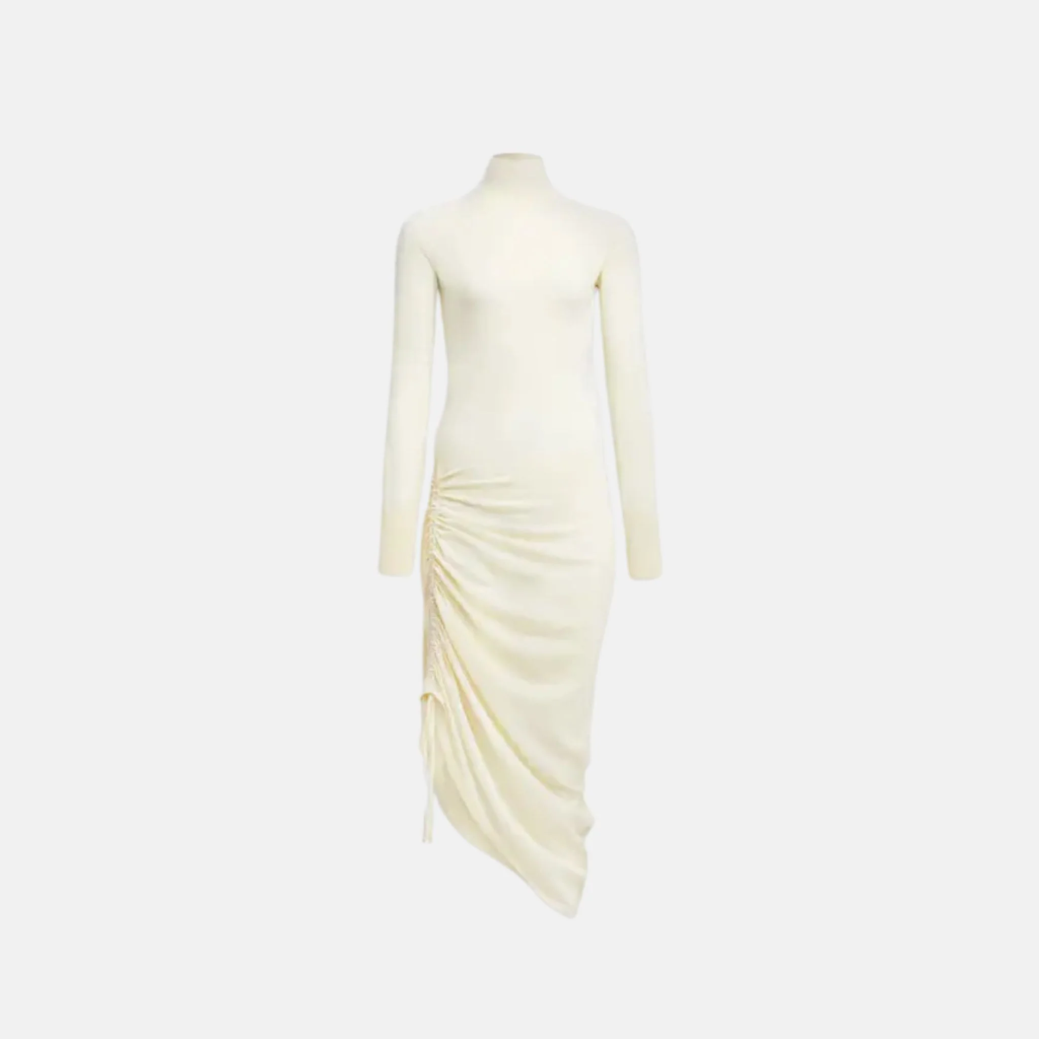 Long Sleeve Draped Knit Dress - Image 4