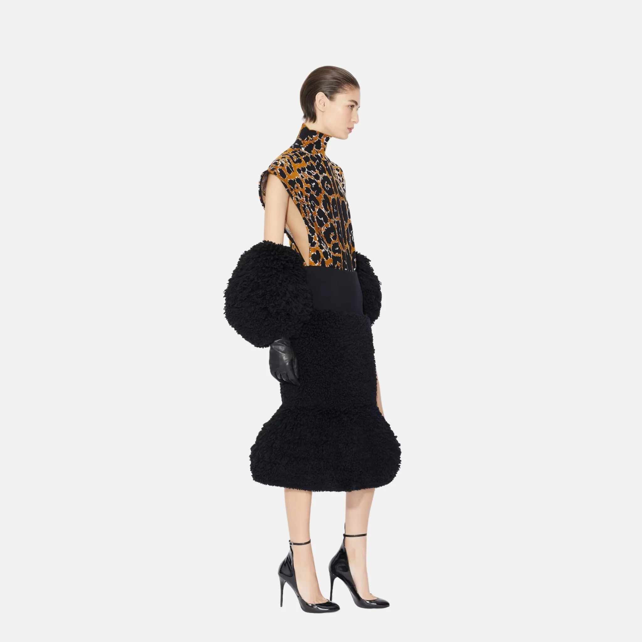 Square Top In Leopard Jacquard Knit - Image 3