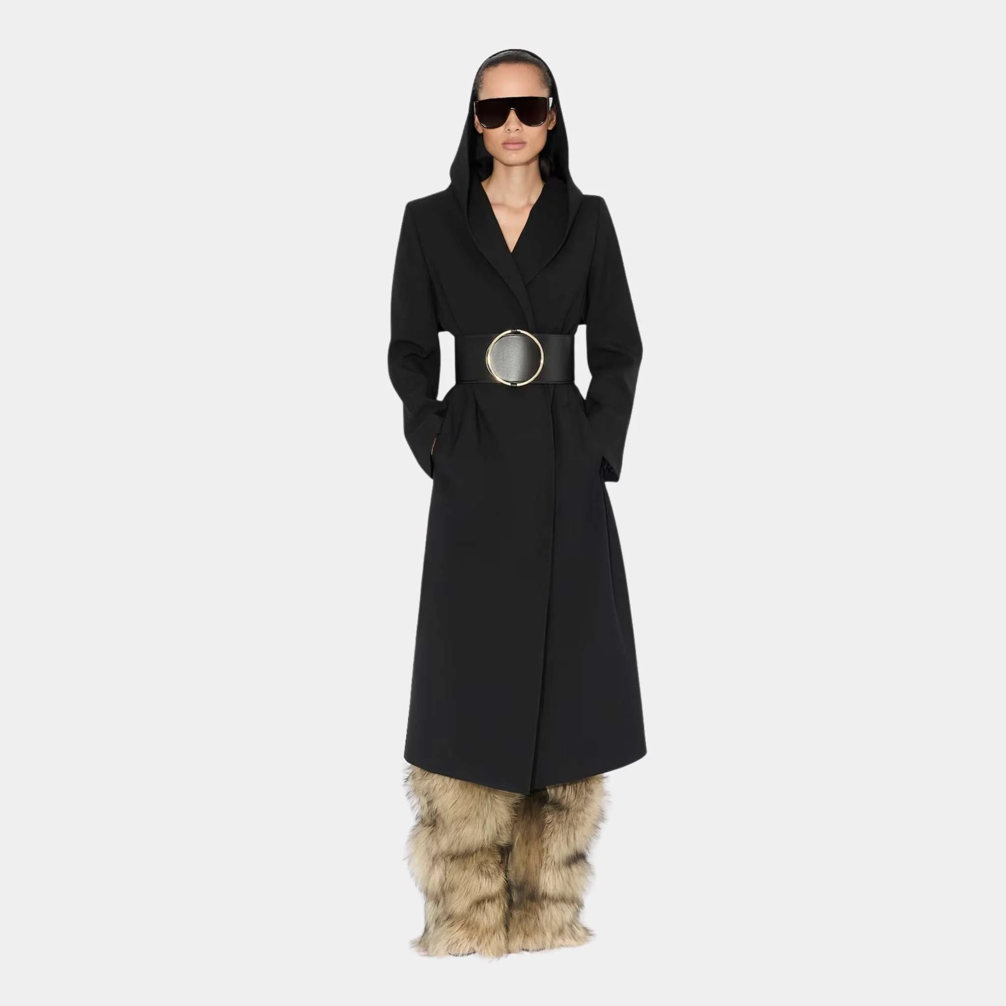 Tailored Wool Coat With Hood - Image 3