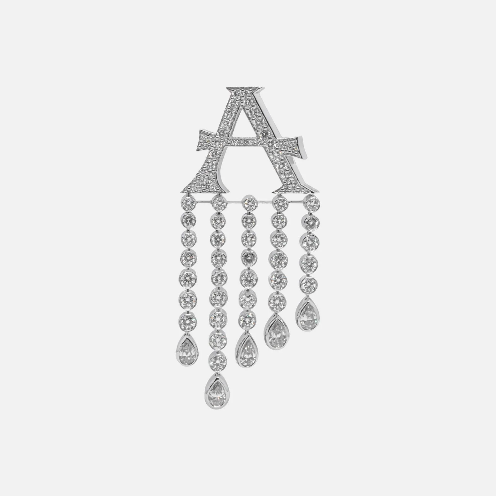 Alphabet Customized Waterfall Bag Bijoux White Gold