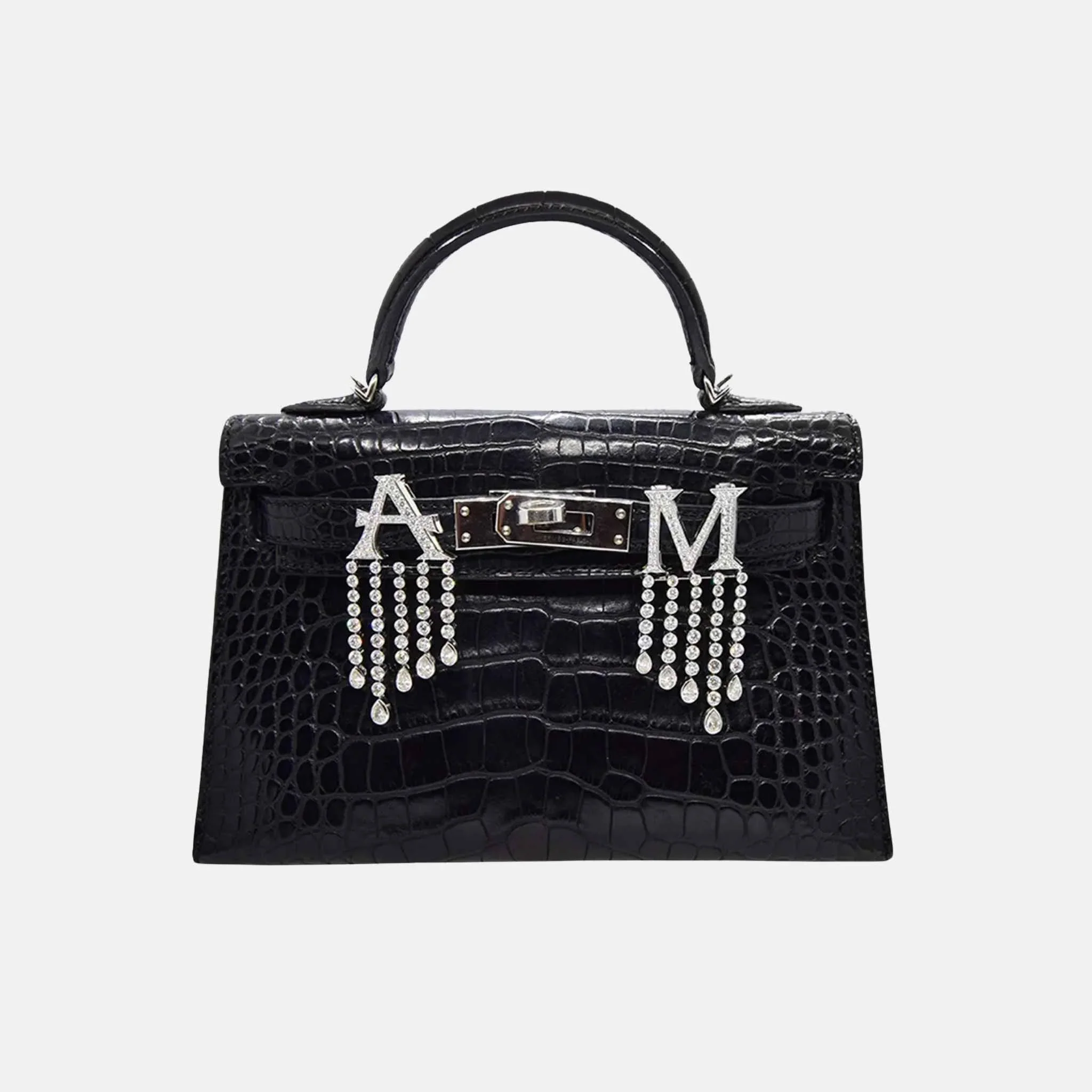 Alphabet Customized Waterfall Bag Bijoux White Gold - Image 3