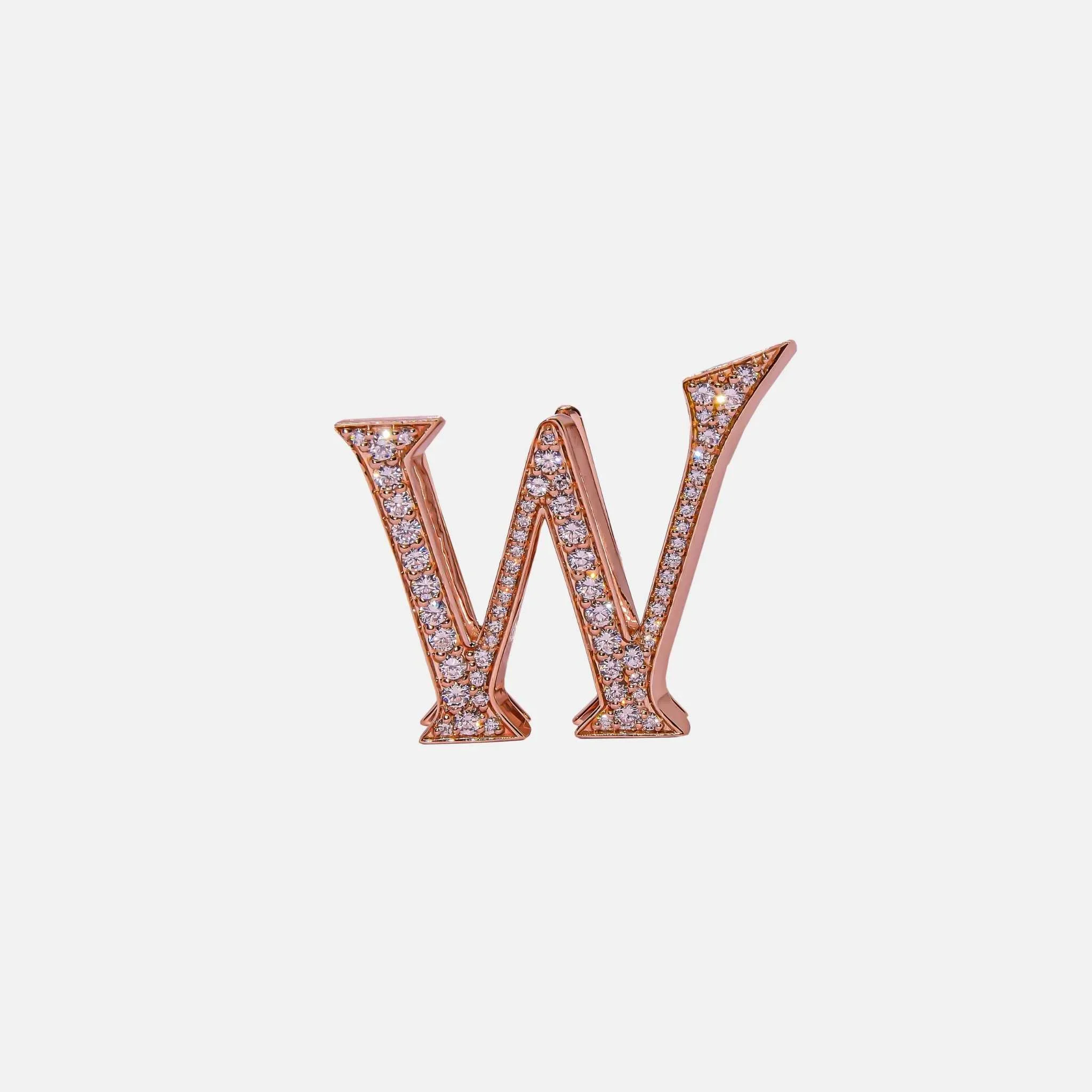 Alphabets Bag Bijoux with Natural Diamonds in Rose Gold - Image 23