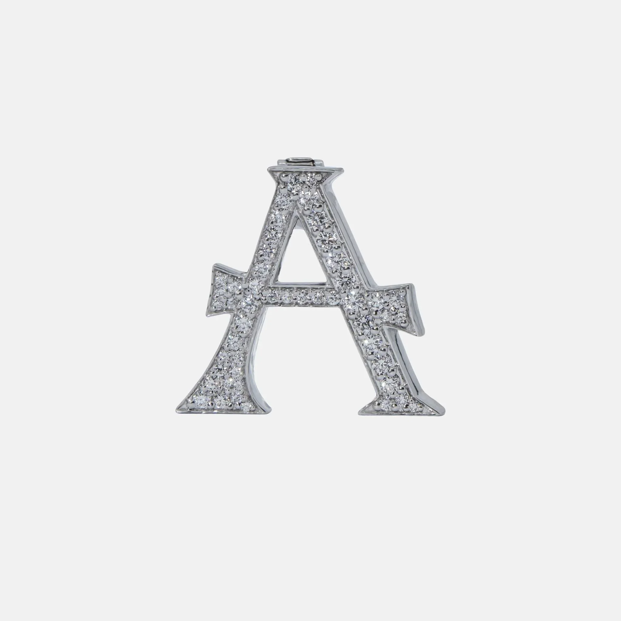 Alphabets Bag Bijoux with Natural Diamonds in White Gold