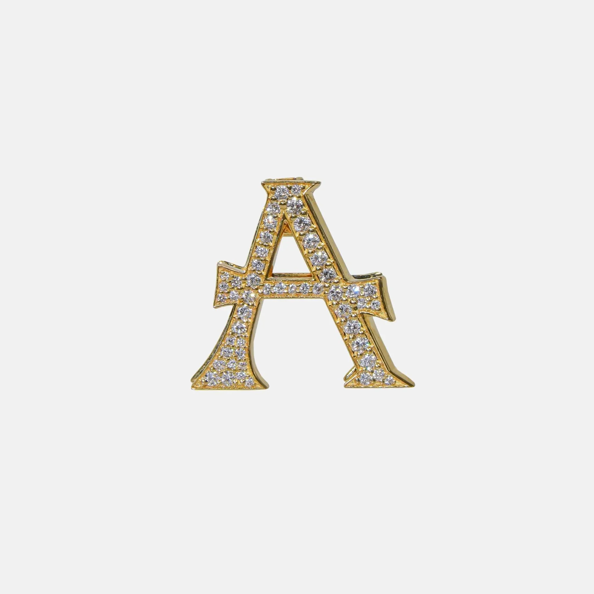 Alphabets Bag Bijoux with Natural Diamonds in Yellow Gold