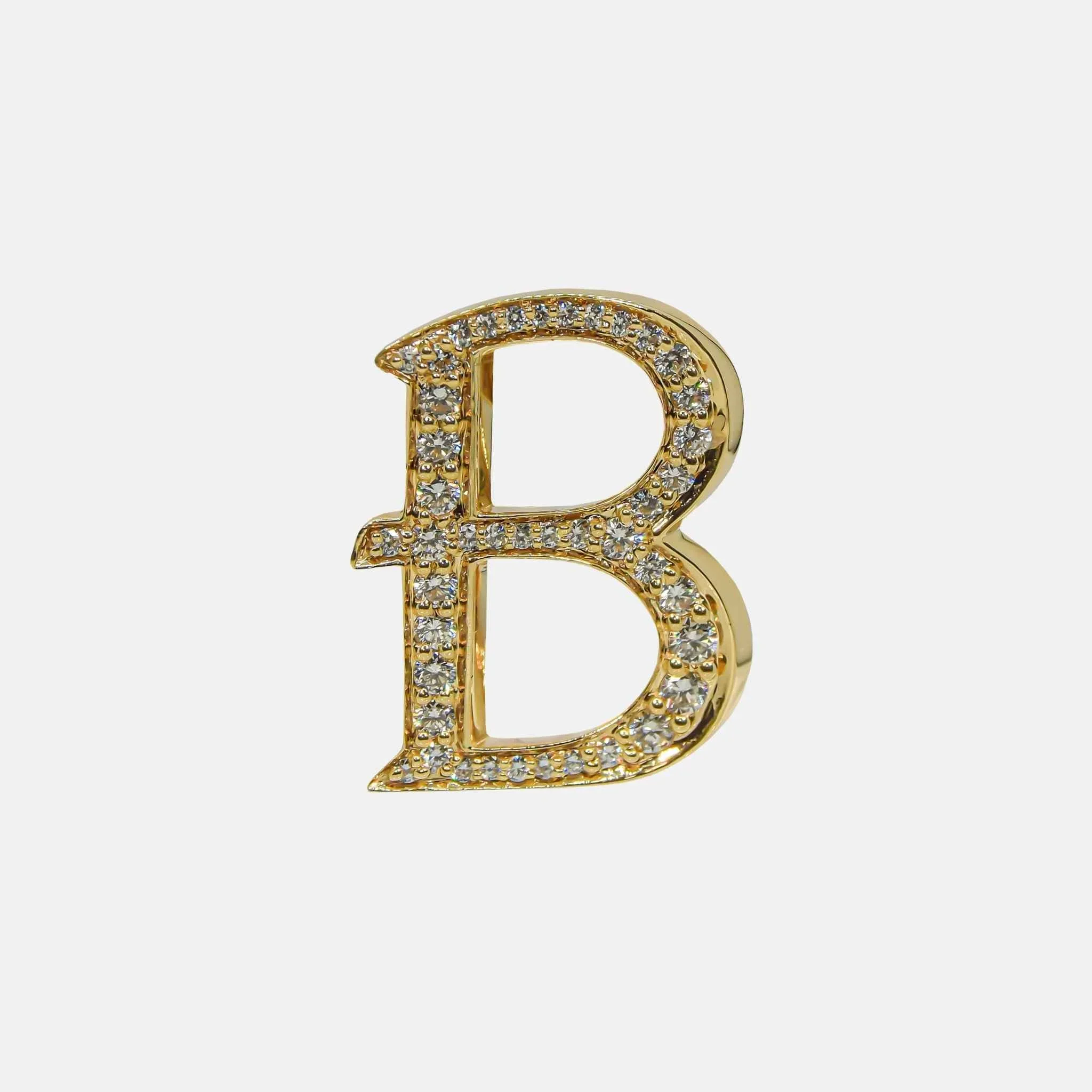 Alphabets Bag Bijoux with Natural Diamonds in Yellow Gold - Image 3