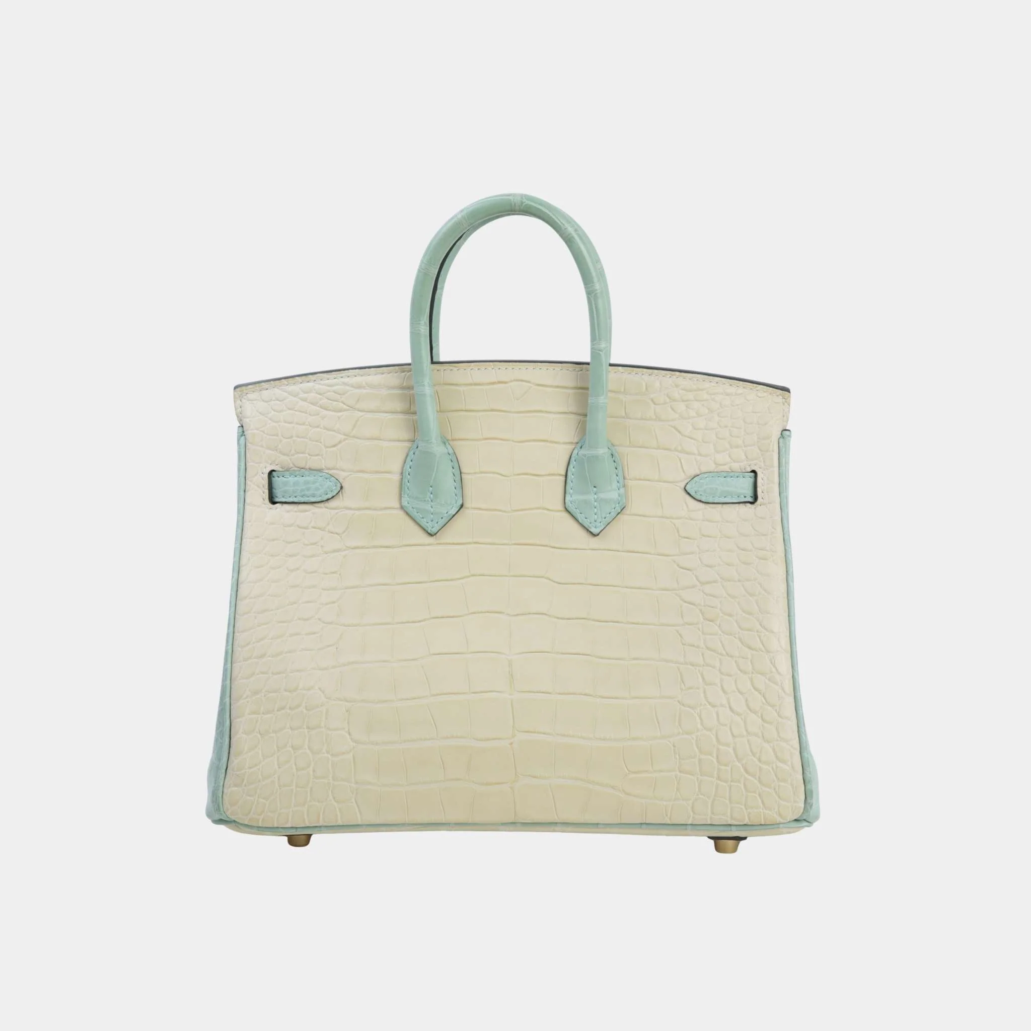 Birkin 25 HSS Matte Alligator Vanille/Vert d’Eau PBHW - Image 2
