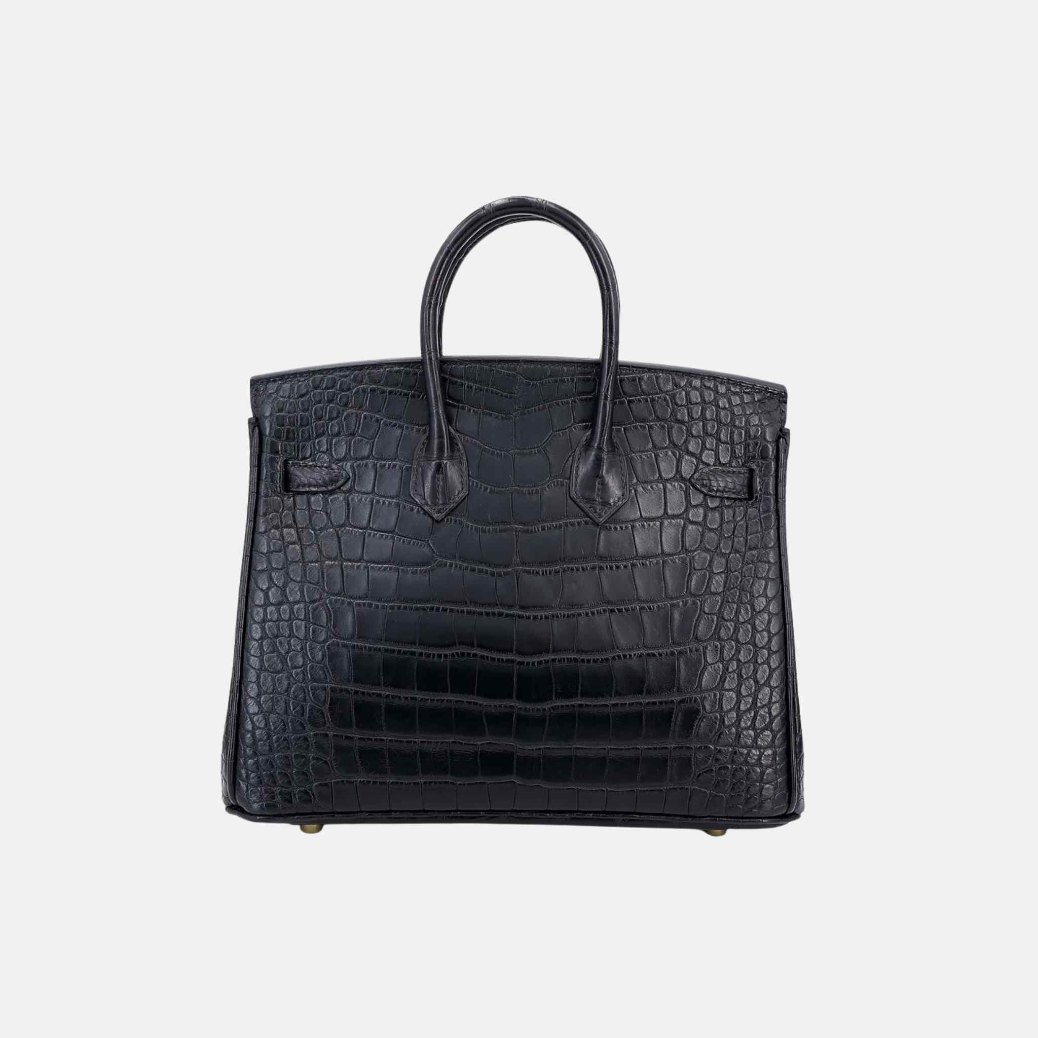 Birkin 25 Matte Alligator Black GHW - Image 2