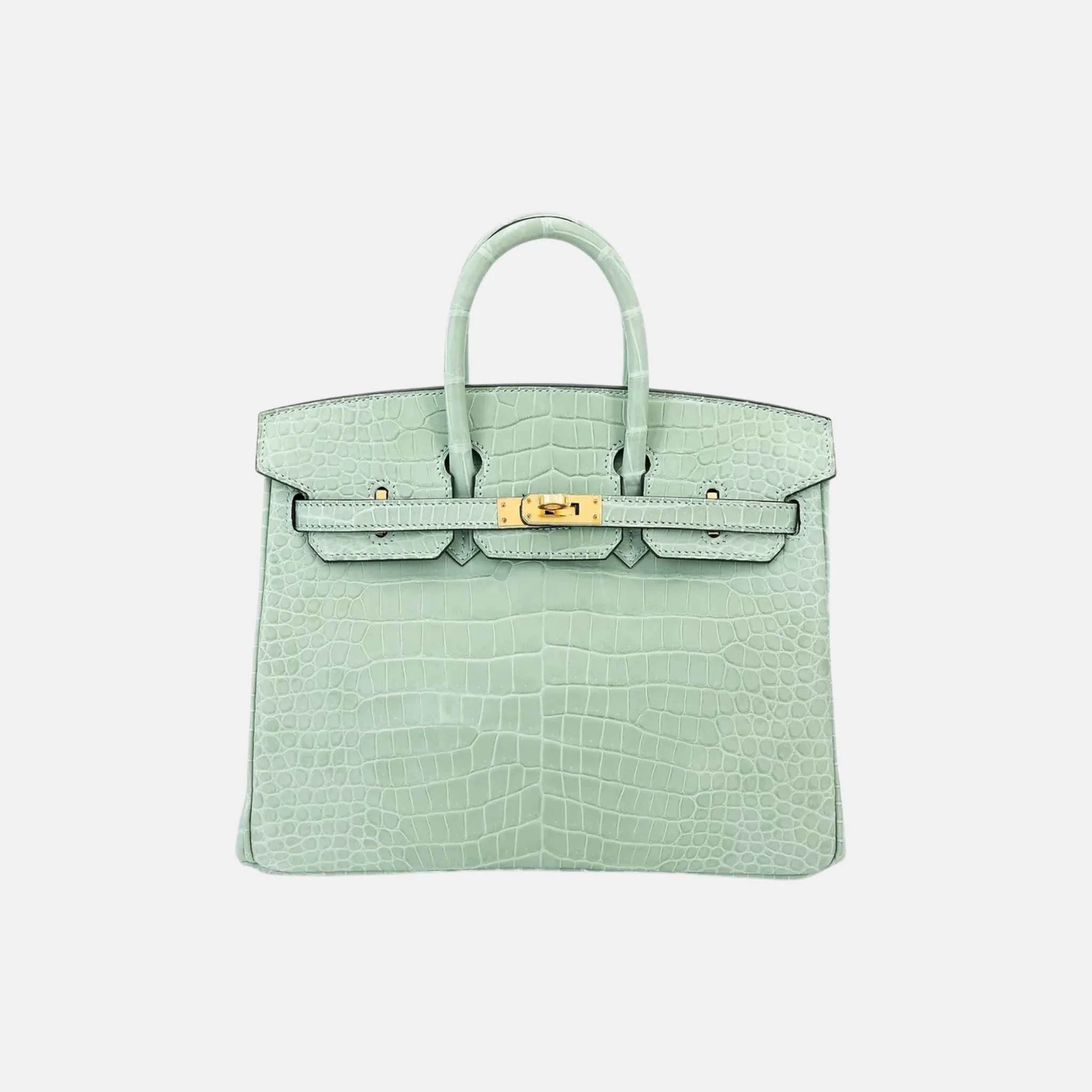 Birkin 25 Matte Porosus Crocodile Vert d’Eau GHW
