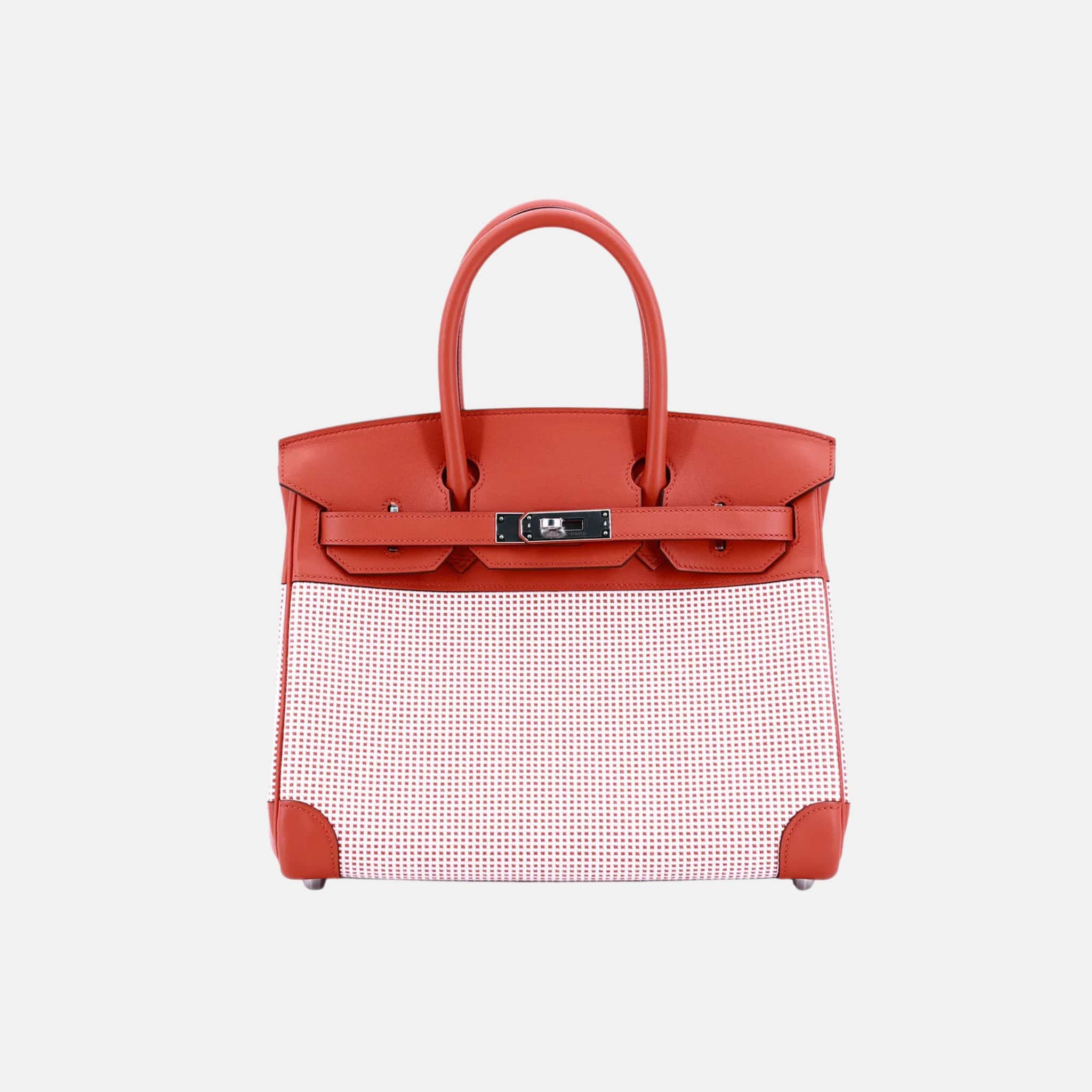 Birkin 30 Limited Edition Tri-Color Toile Quadrille Canvas-Swift PHW