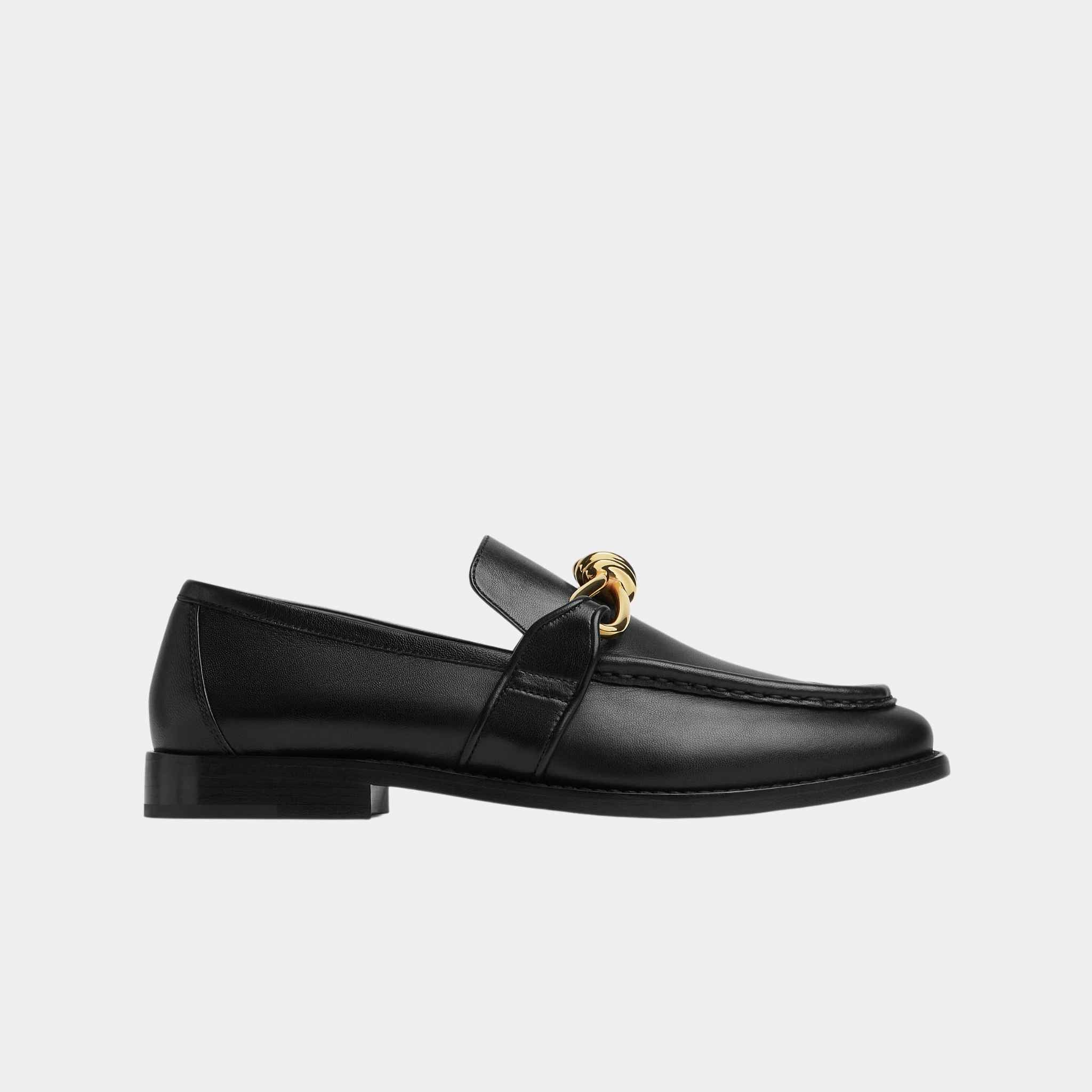 Astaire Loafer Soft Calfskin Metallic Knot Detail