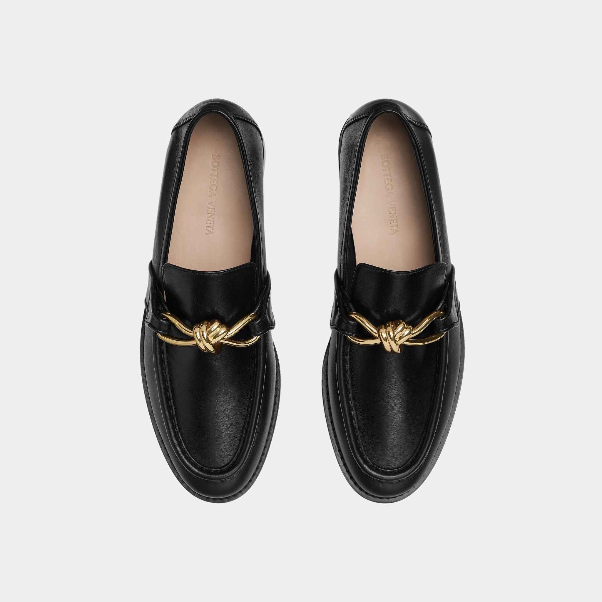 Astaire Loafer Soft Calfskin Metallic Knot Detail - Image 2