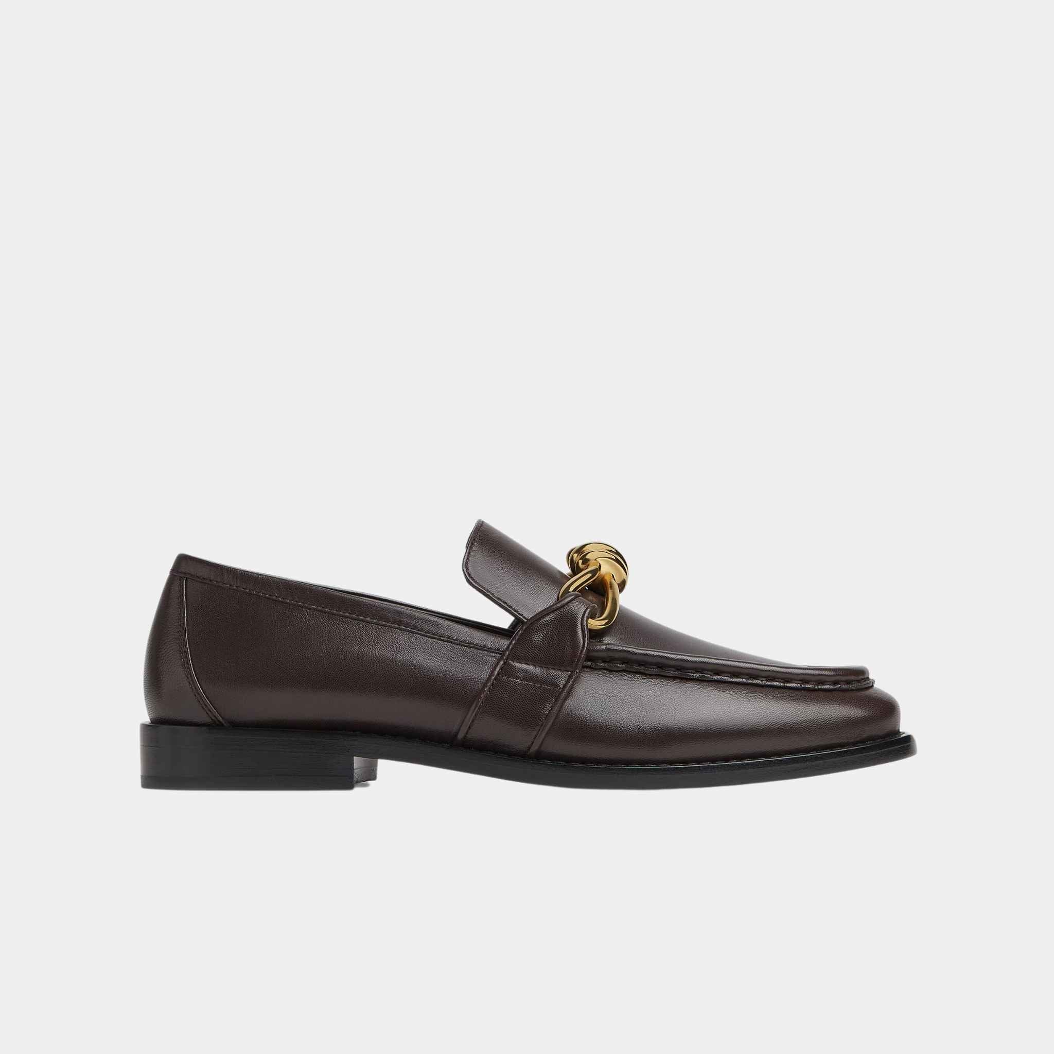 Astaire Loafer Soft Calfskin Metallic Knot Detail - Image 4