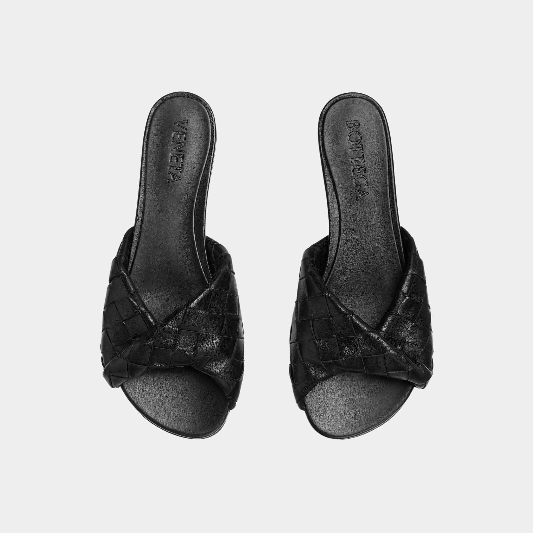 Blink Flat Mule Folded Detail in Intrecciato Leather - Image 2