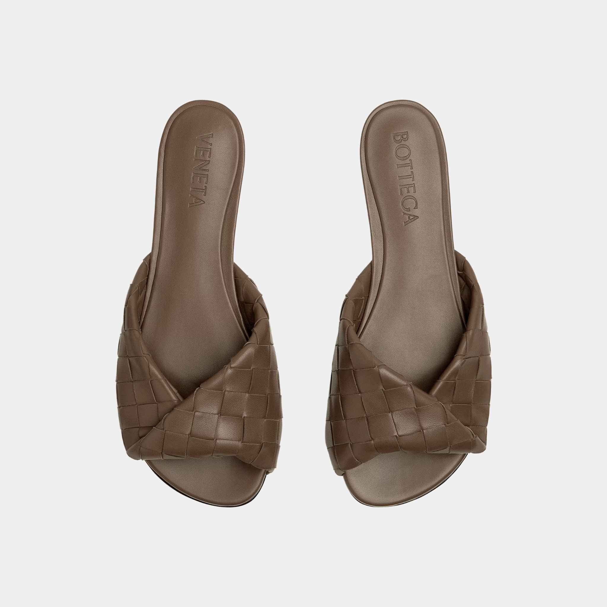 Blink Flat Mule Folded Detail in Intrecciato Leather - Image 5
