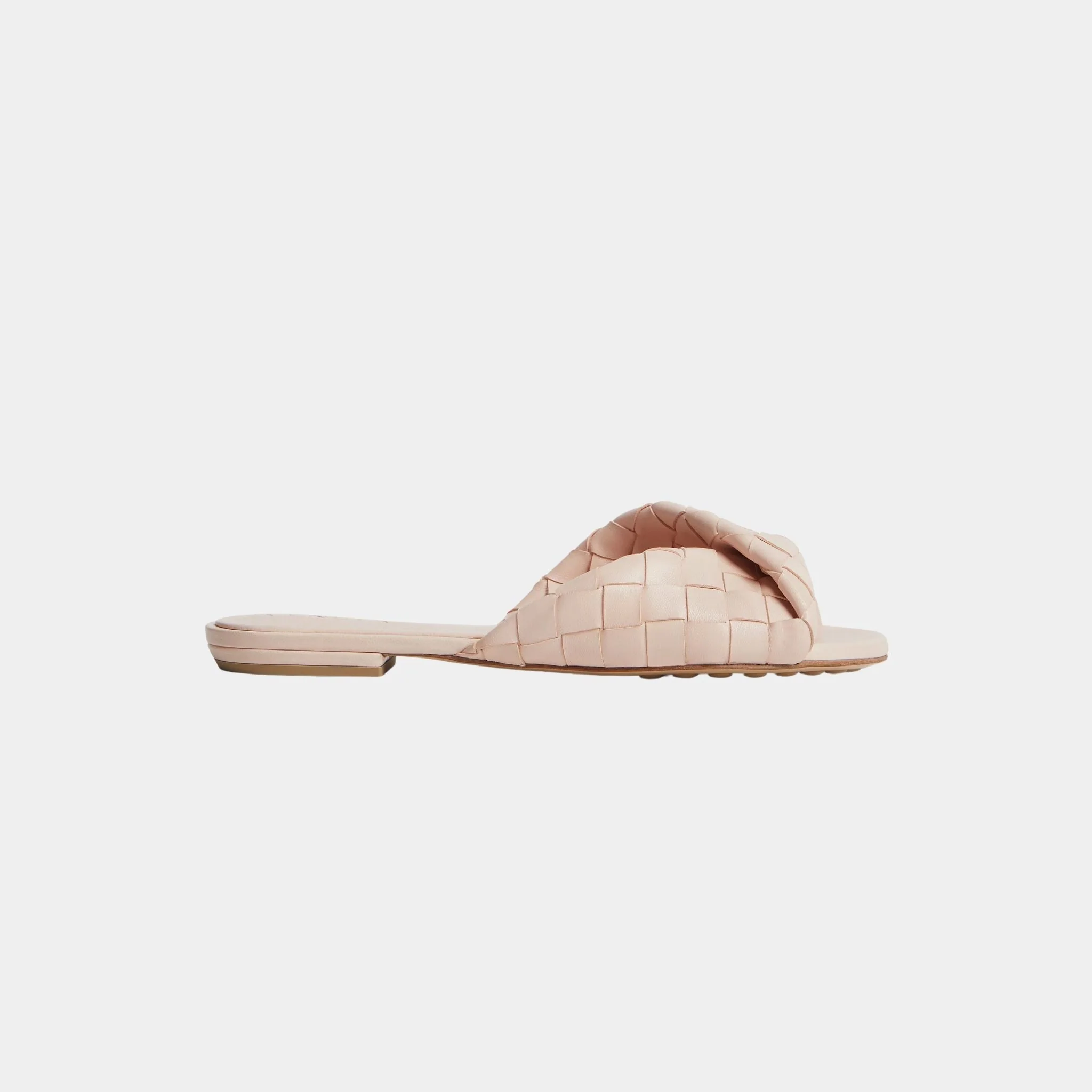 Blink Flat Mule Folded Detail in Intrecciato Leather - Image 7