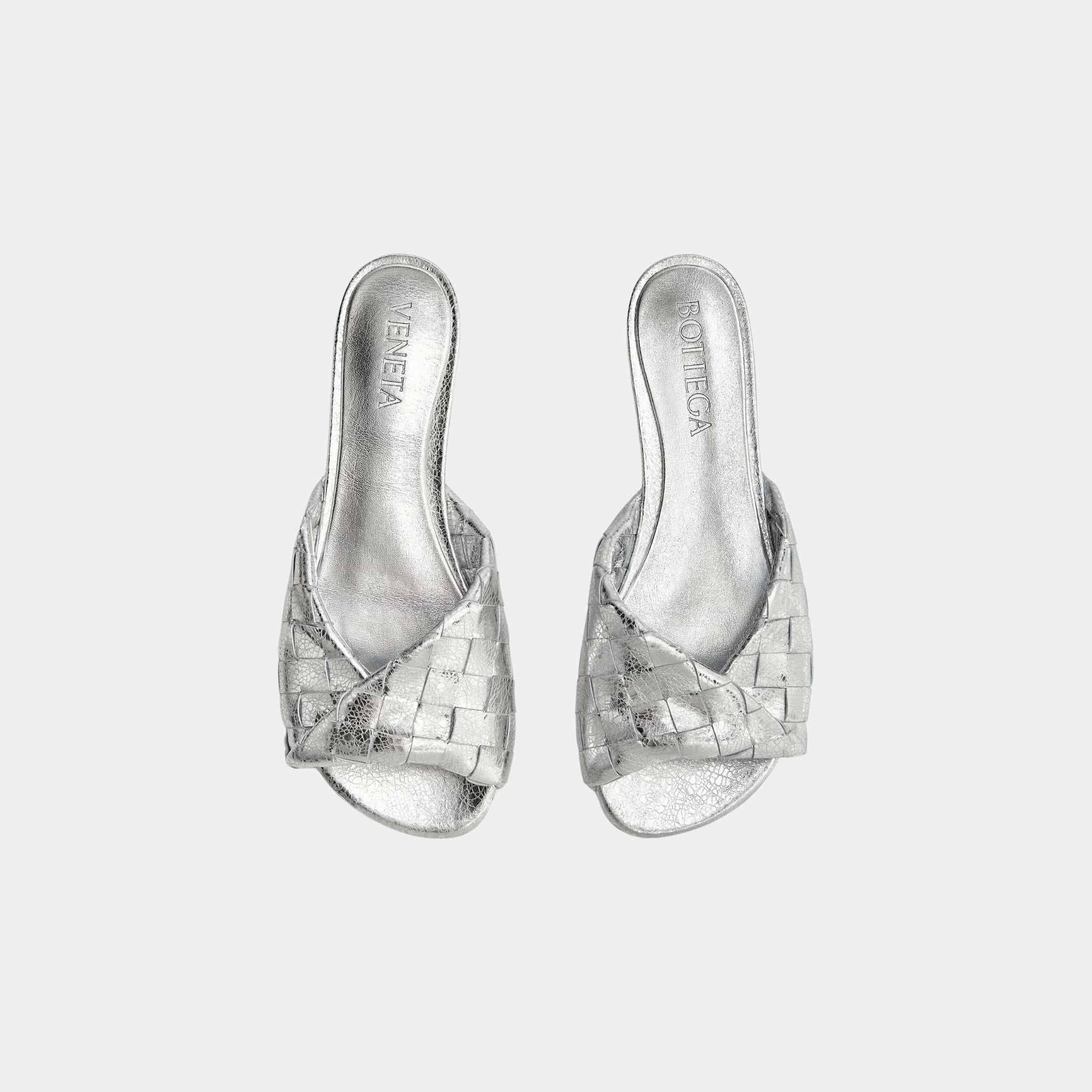 Blink Flat Mule Intrecciato Laminated Leather - Image 6
