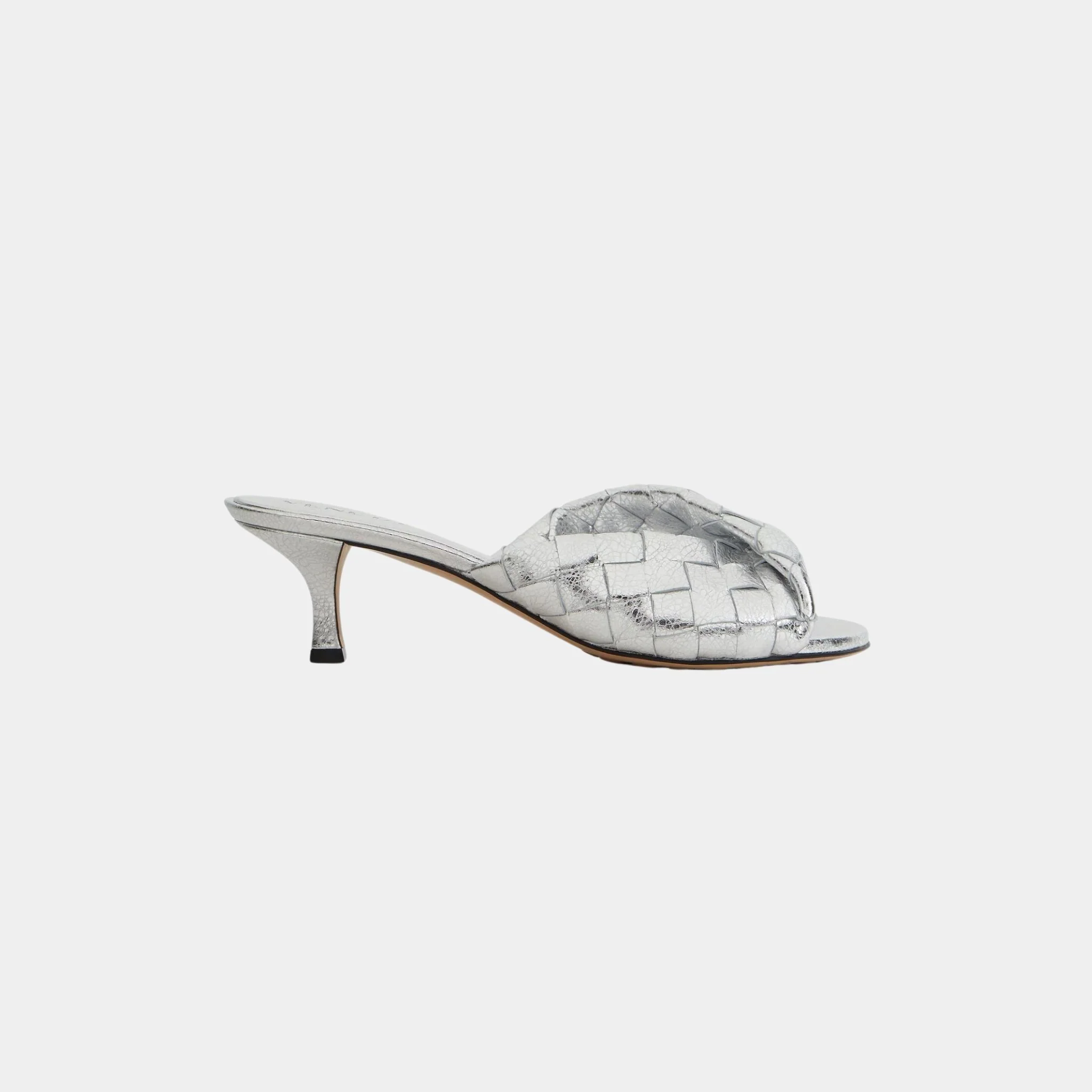 Blink Kitten Heel Mule Intrecciato Laminated Leather - Image 4