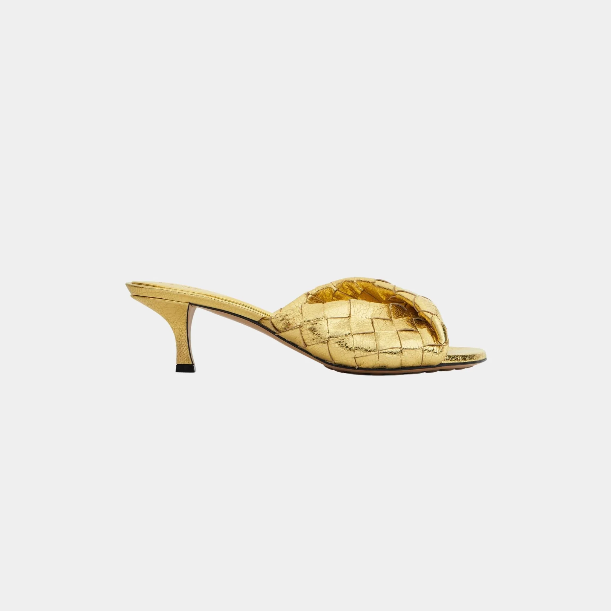 Blink Kitten Heel Mule Intrecciato Laminated Leather - Image 7