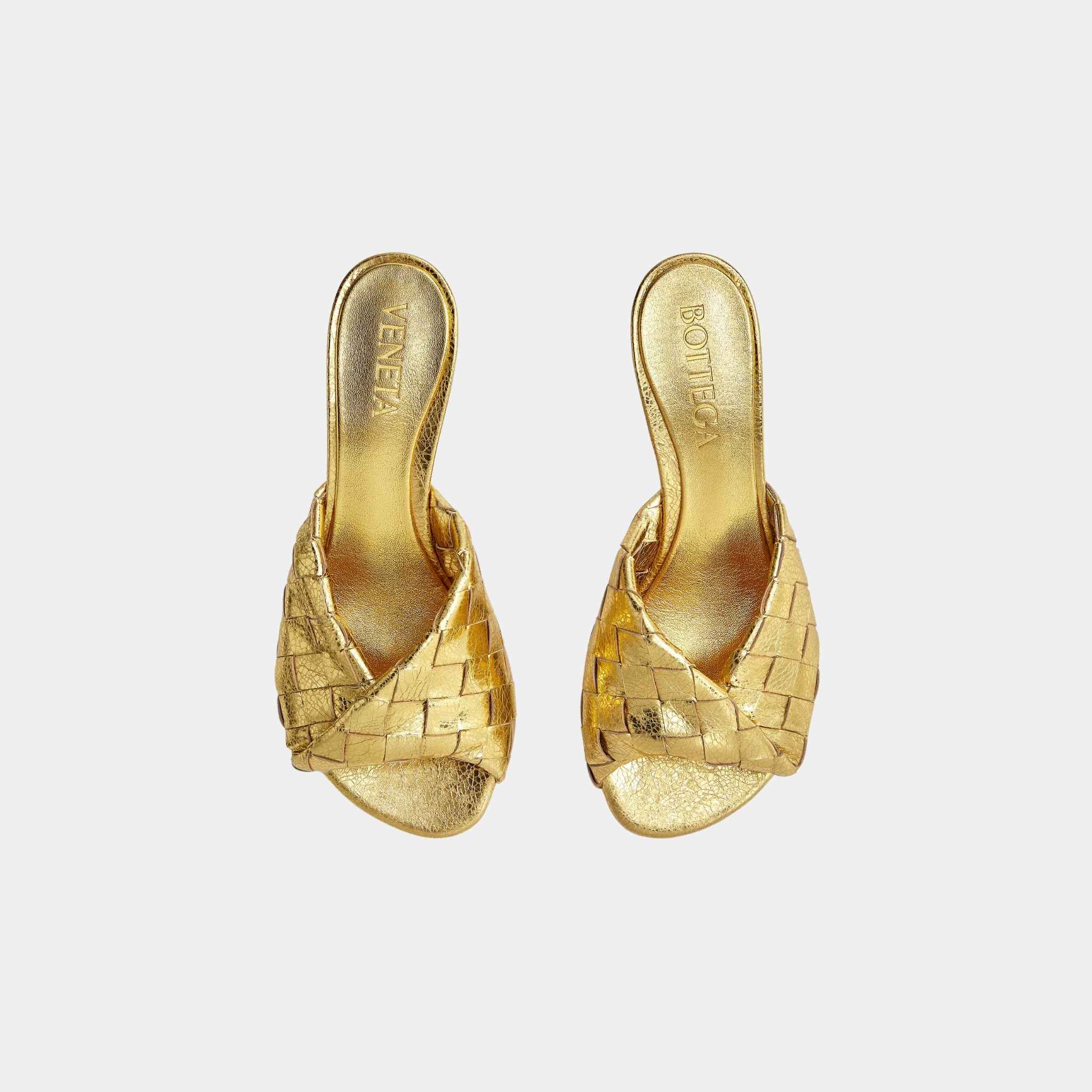 Blink Kitten Heel Mule Intrecciato Laminated Leather - Image 8