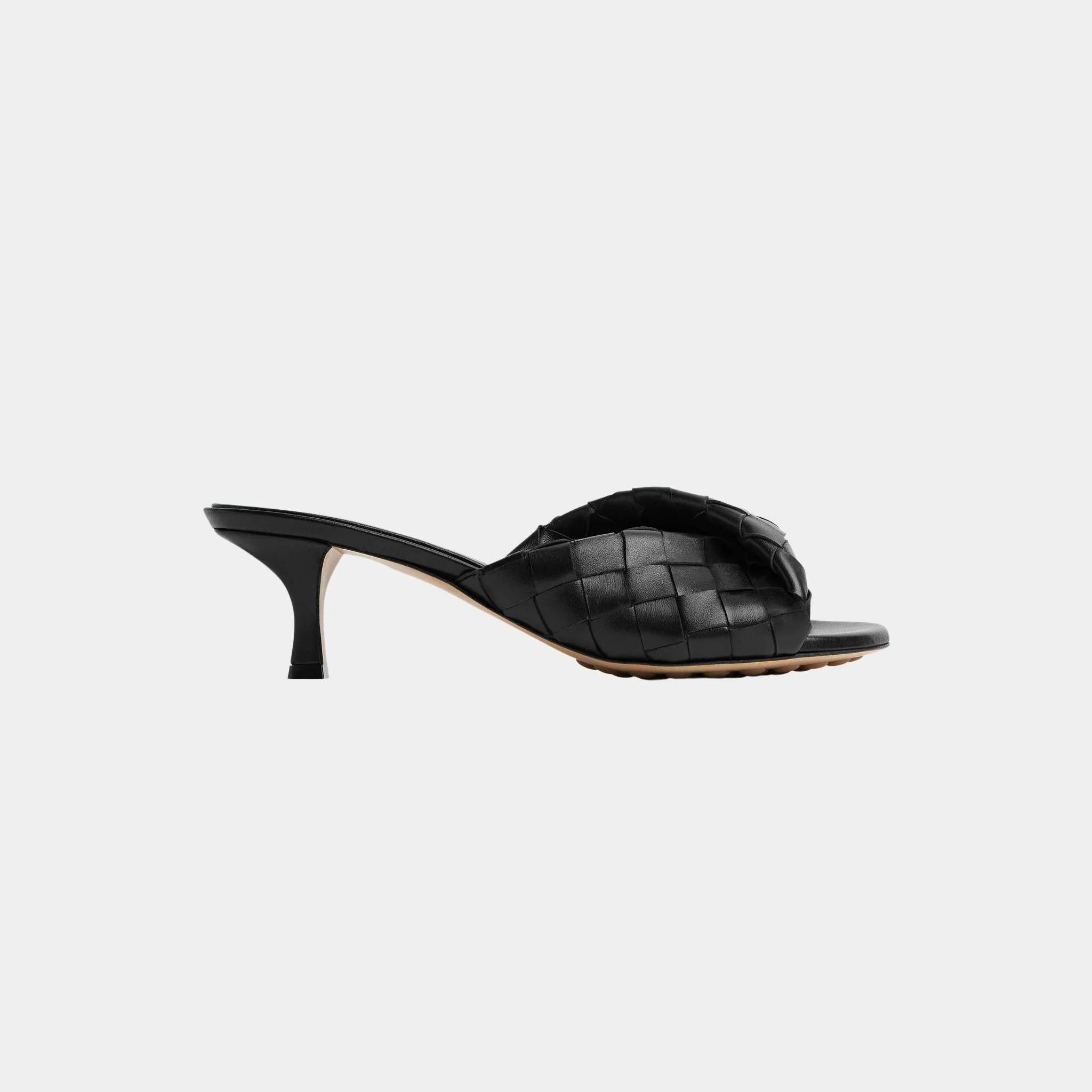 Blink Mule with Folded Detail in Intrecciato Leather