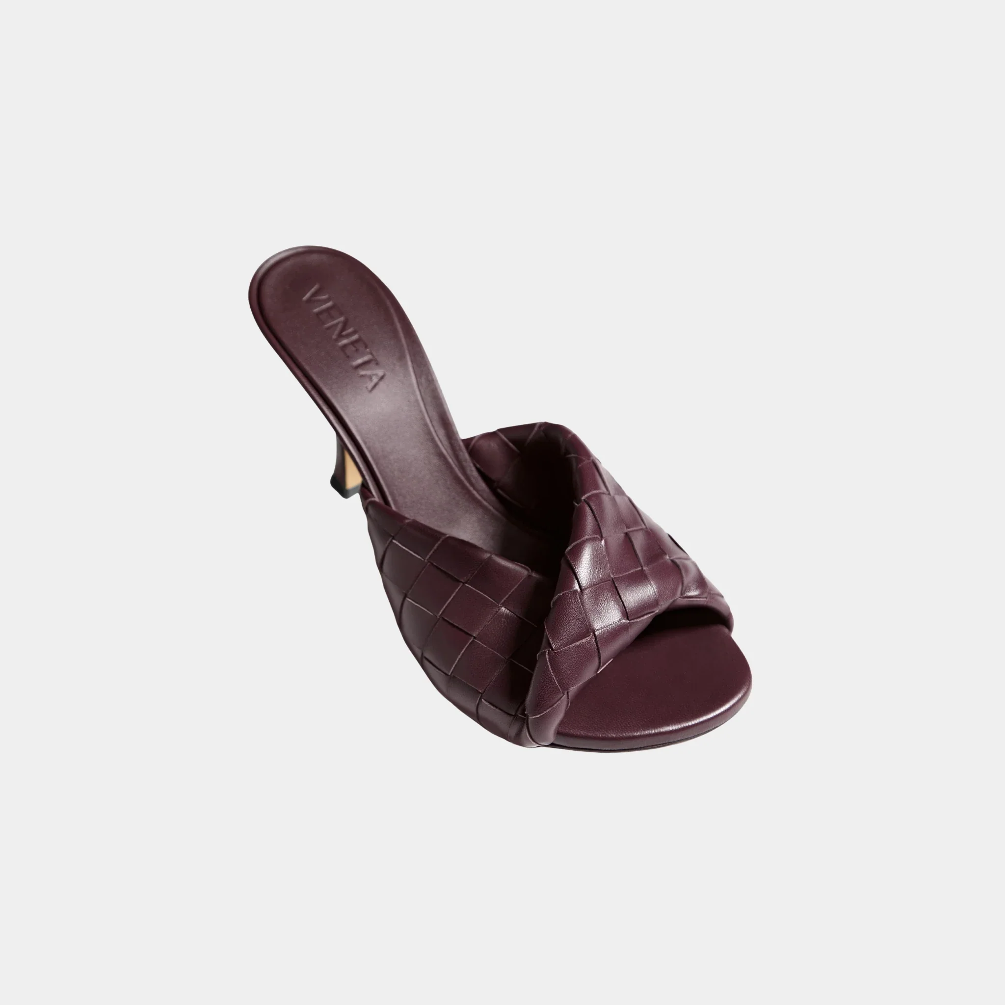 Blink Mule High Heel with Folded Detail in Intrecciato Leather - Image 14