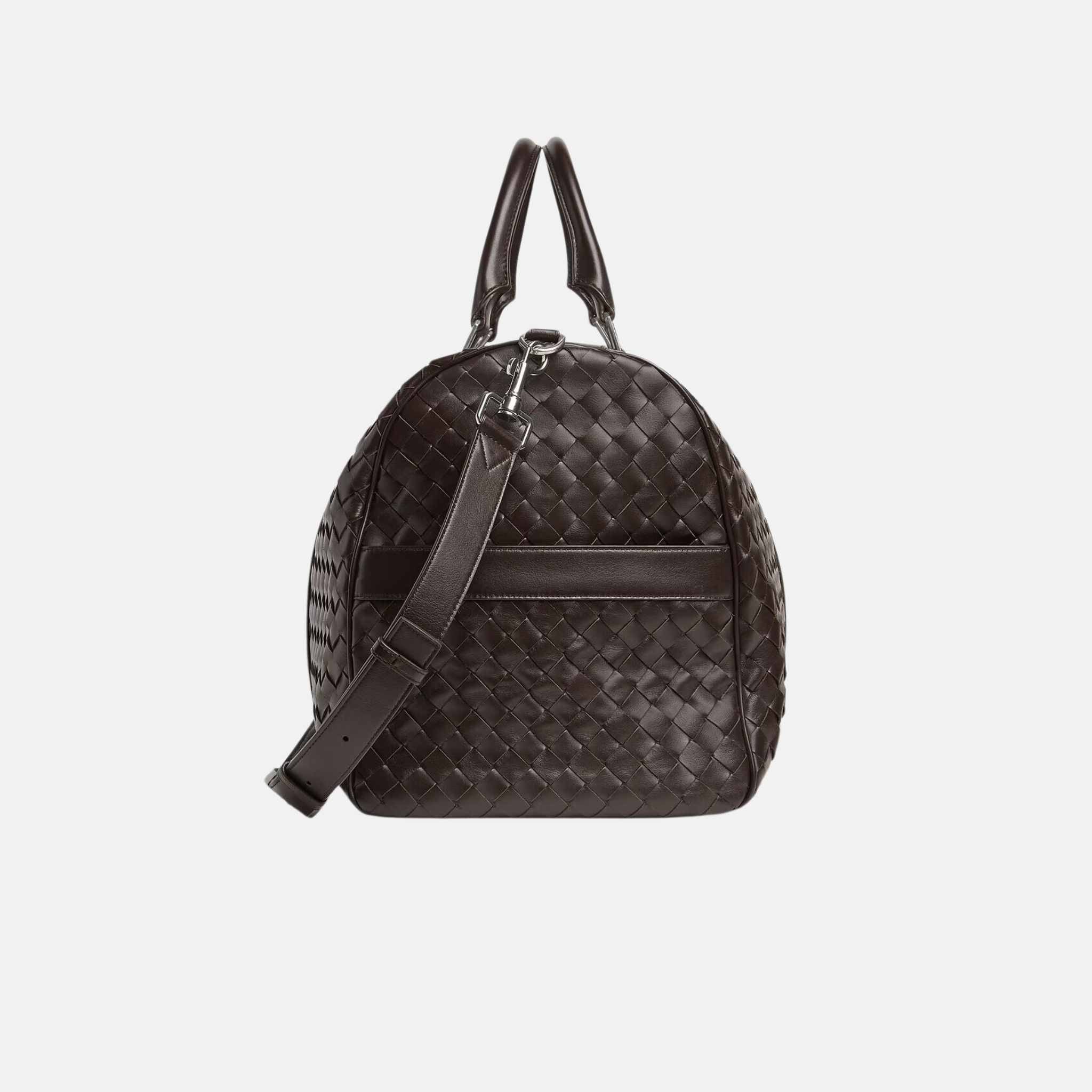 Cabin Duffle Bag In Intrecciato Leather - Image 3