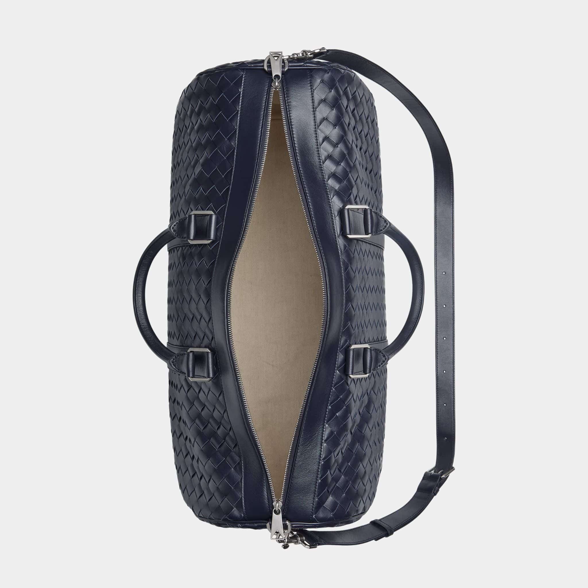 Cabin Duffle Bag In Intrecciato Leather - Image 8