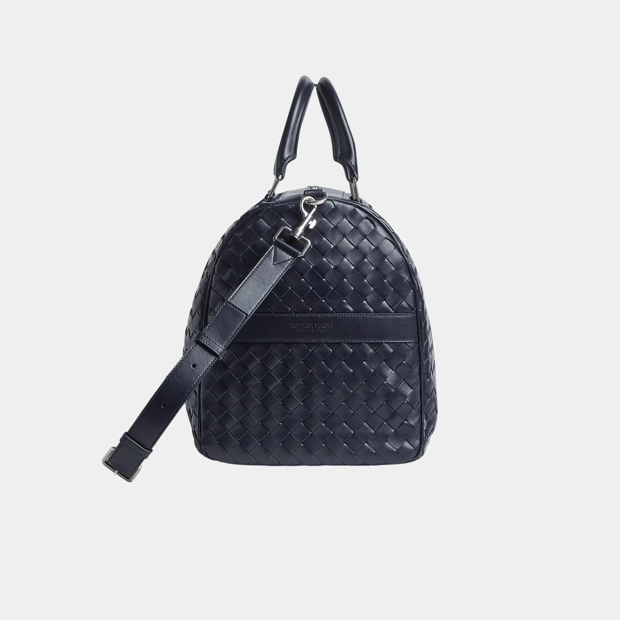 Cabin Duffle Bag In Intrecciato Leather - Image 9