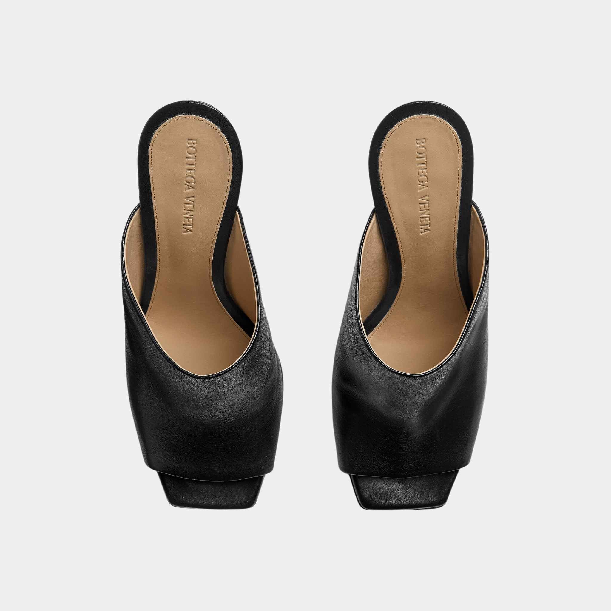 Knot High-Heel Mule Lambskin Gold Metal Knot Heel - Image 2