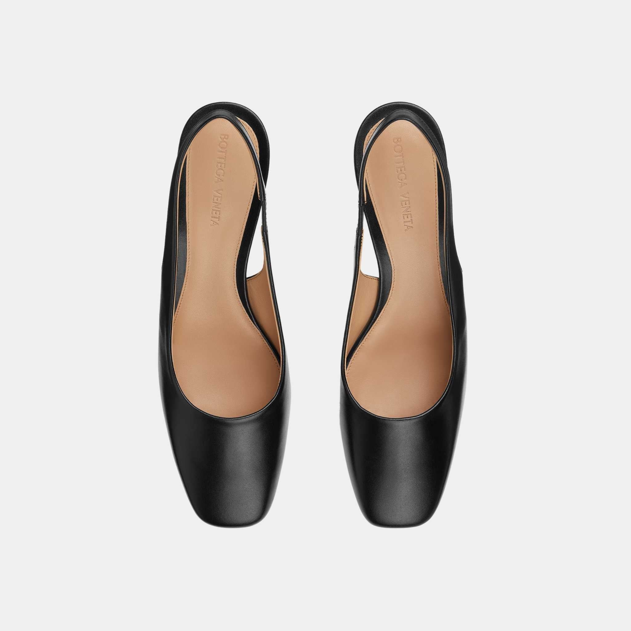 Knot Leather Slingback Pump Mid Heel - Image 5