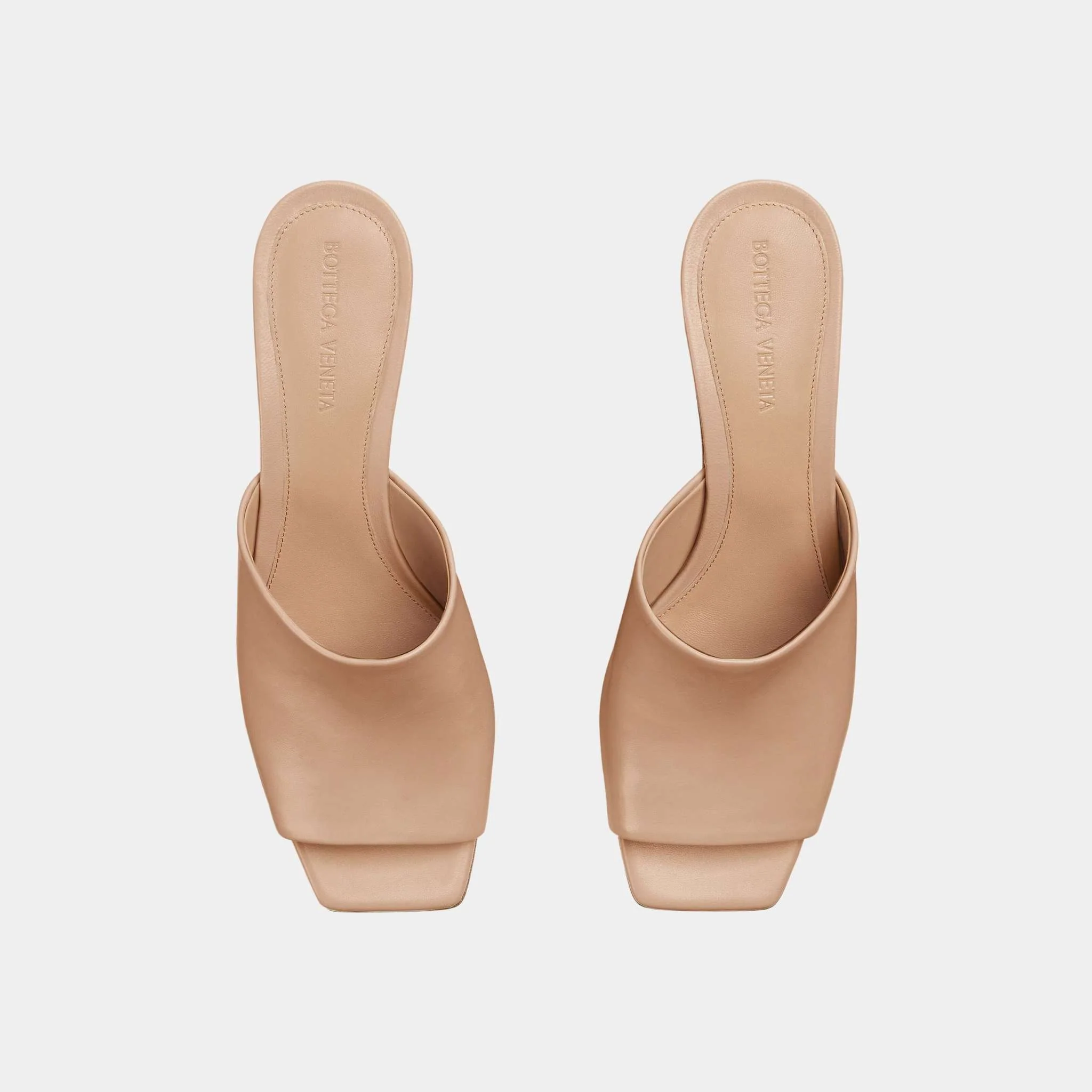 Knot Mule Lambskin with Gold Finished Metal Mid Heel - Image 11