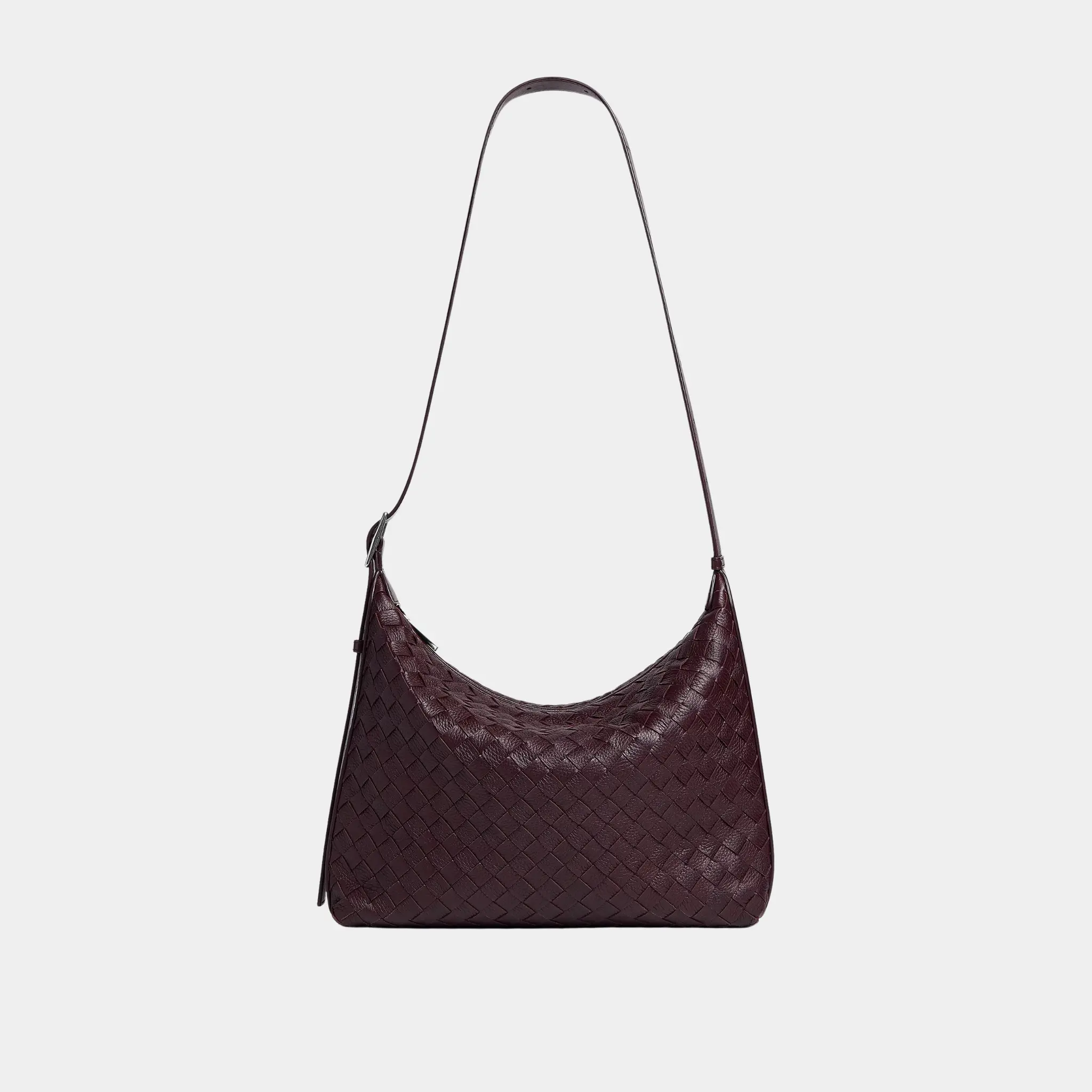 Small Traveler Hobo Bag In Intrecciato Deer Skin - Image 10