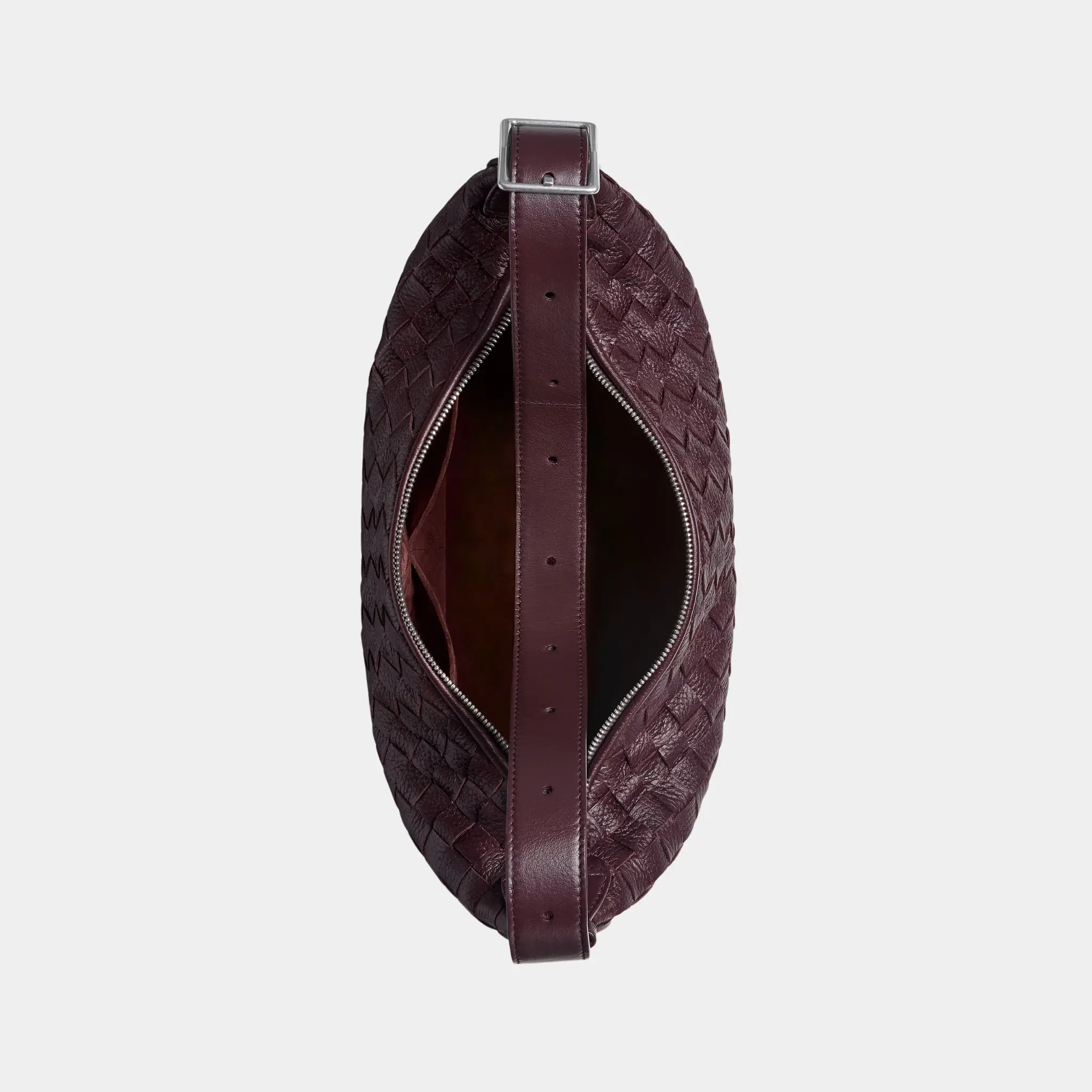 Small Traveler Hobo Bag In Intrecciato Deer Skin - Image 11
