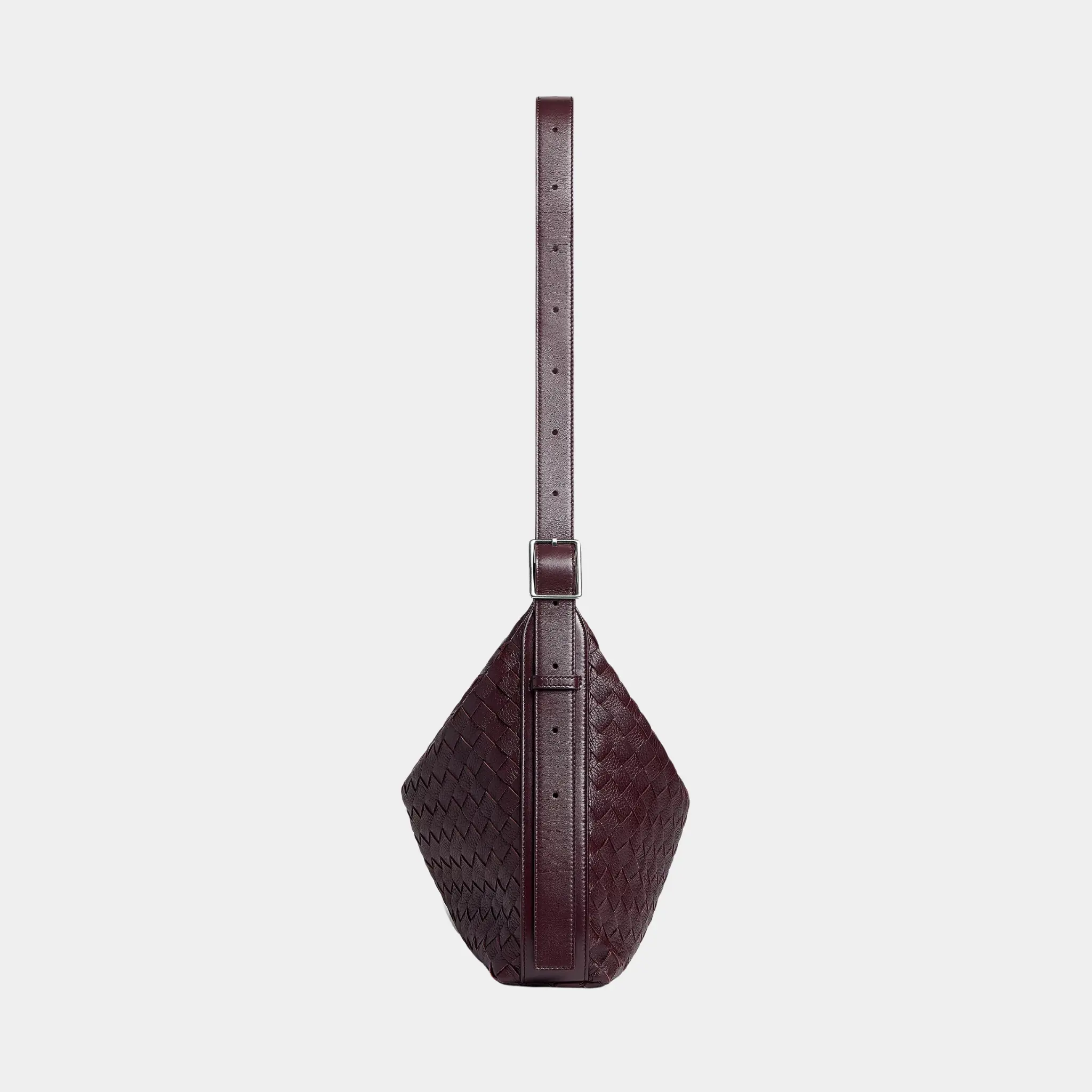 Small Traveler Hobo Bag In Intrecciato Deer Skin - Image 12