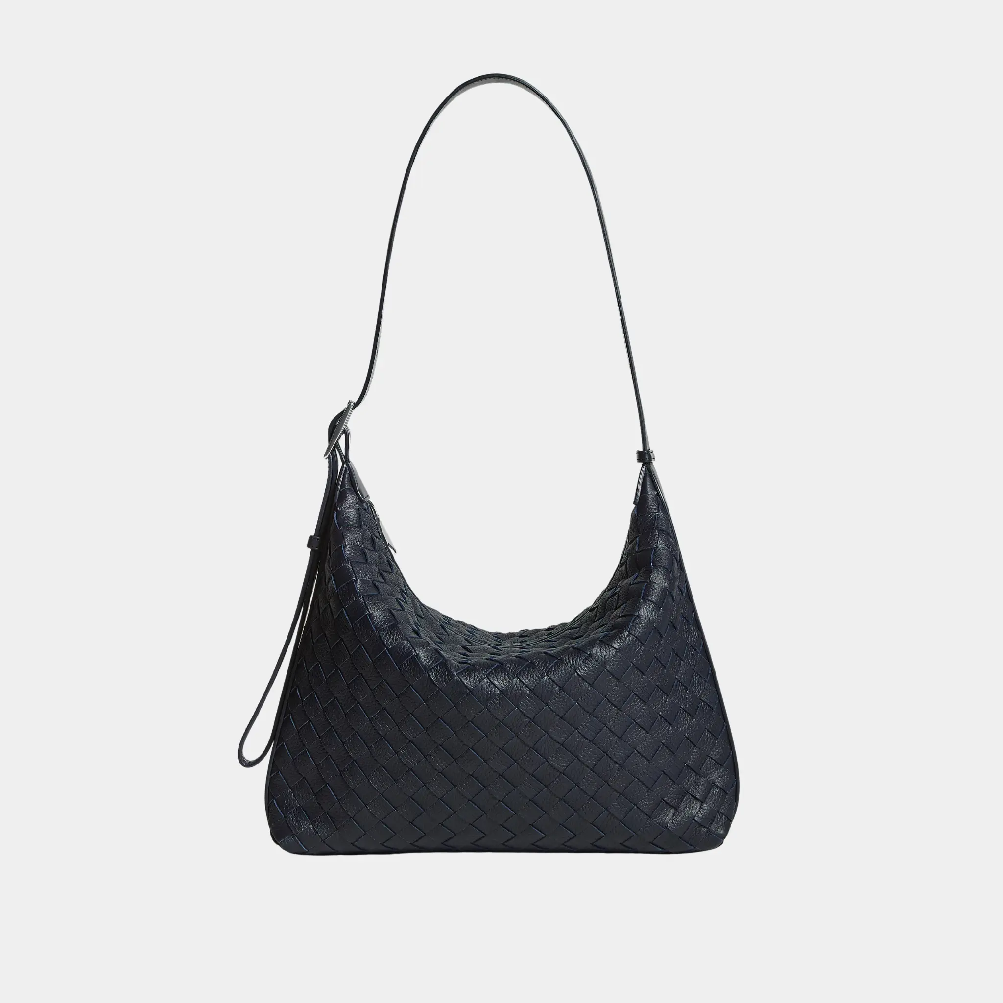 Small Traveler Hobo Bag In Intrecciato Deer Skin - Image 13