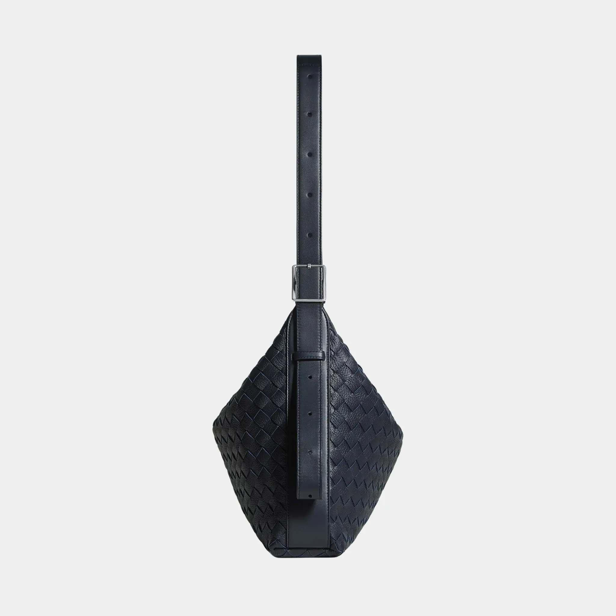 Small Traveler Hobo Bag In Intrecciato Deer Skin - Image 15