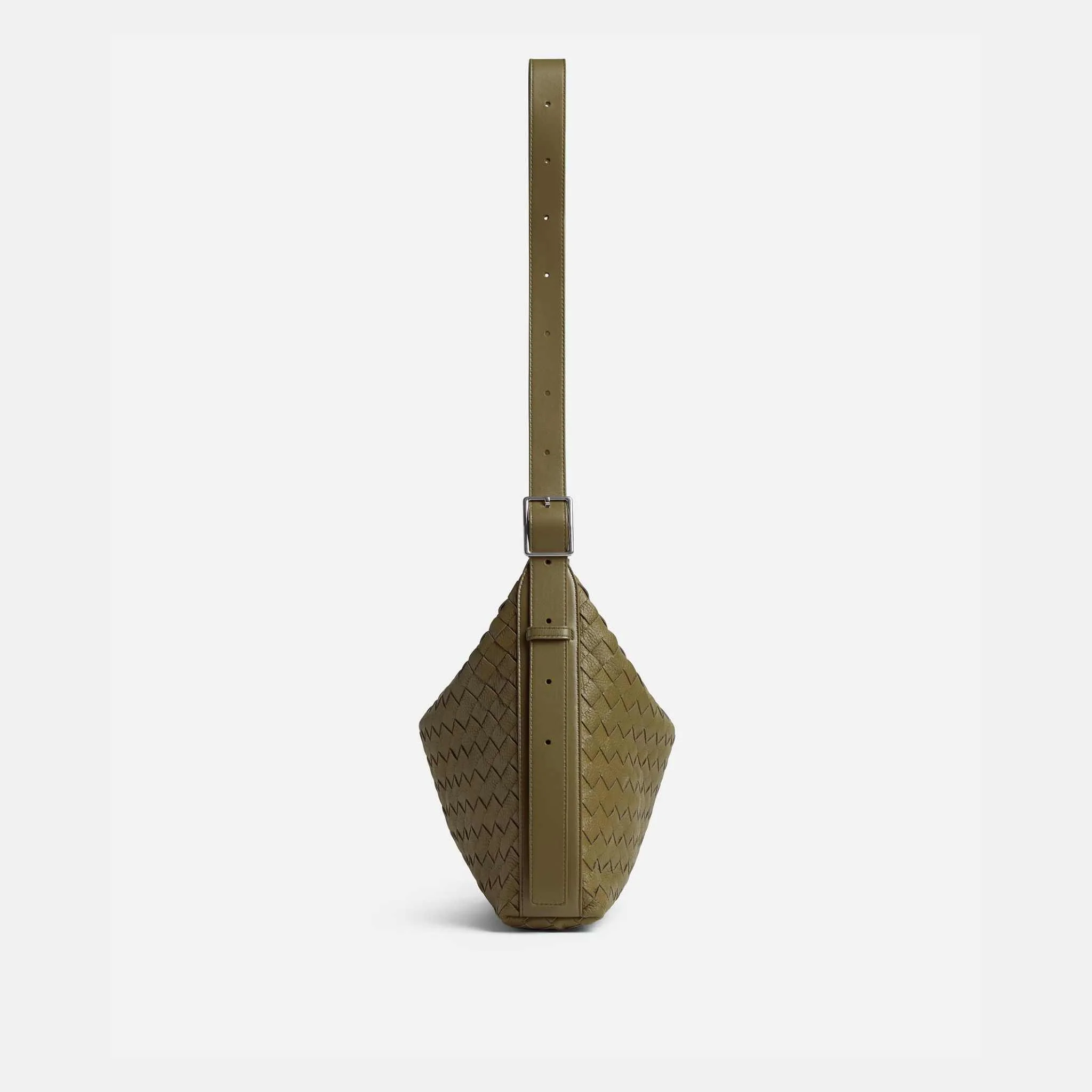 Small Traveler Hobo Bag In Intrecciato Deer Skin - Image 6