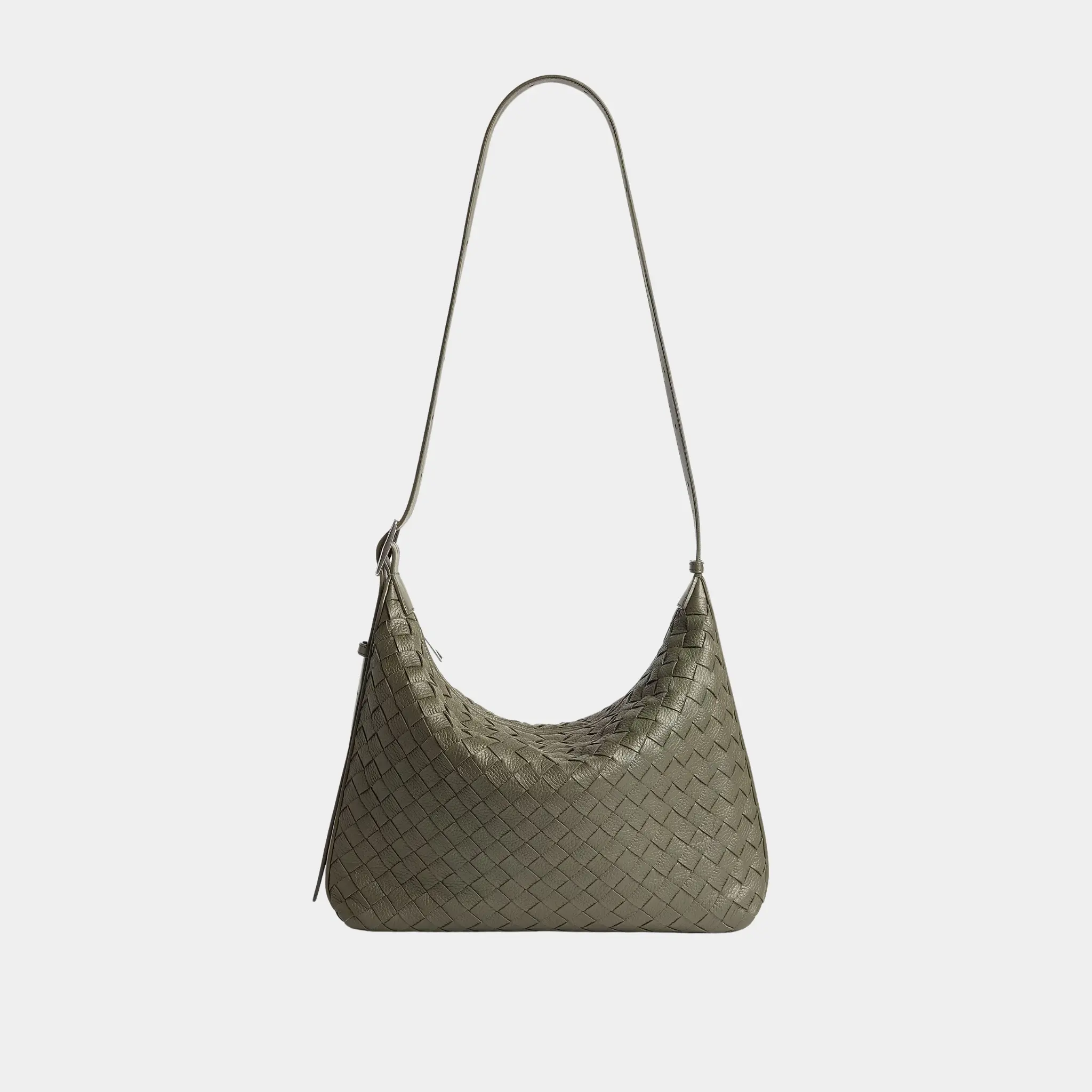 Small Traveler Hobo Bag In Intrecciato Deer Skin - Image 7