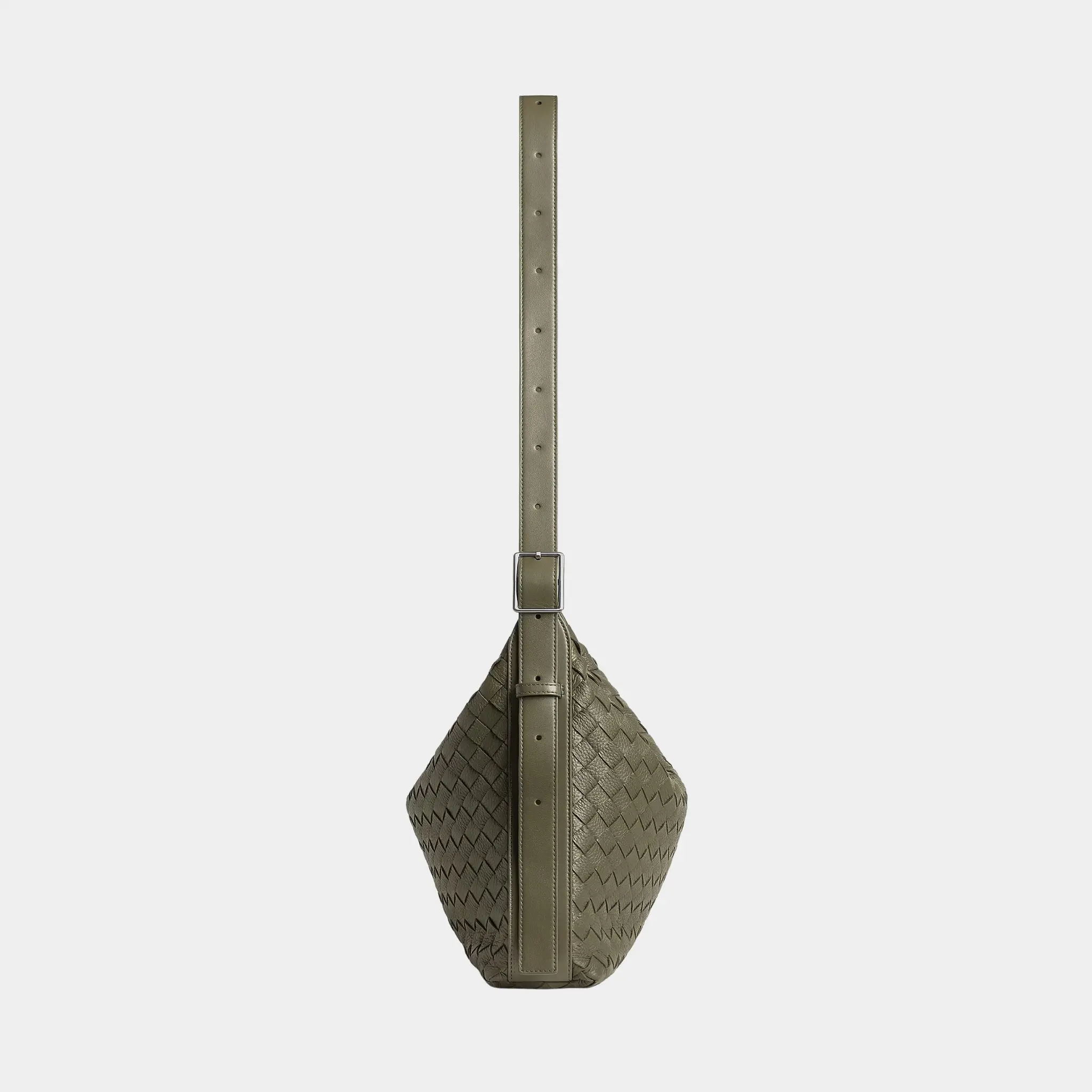 Small Traveler Hobo Bag In Intrecciato Deer Skin - Image 9