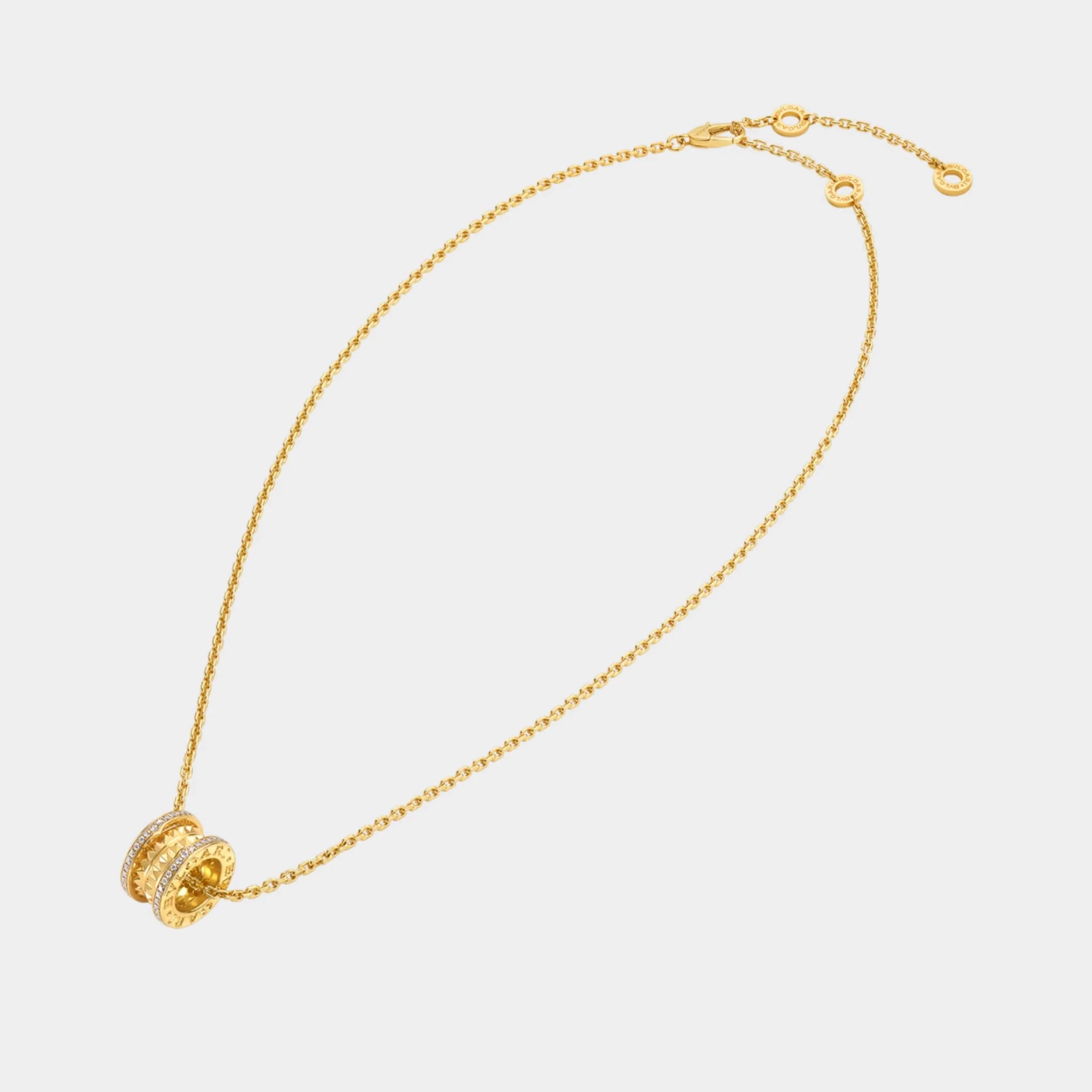 B.zero1 Pendant studded spiral pavé diamonds edges Necklace Gold - Image 2